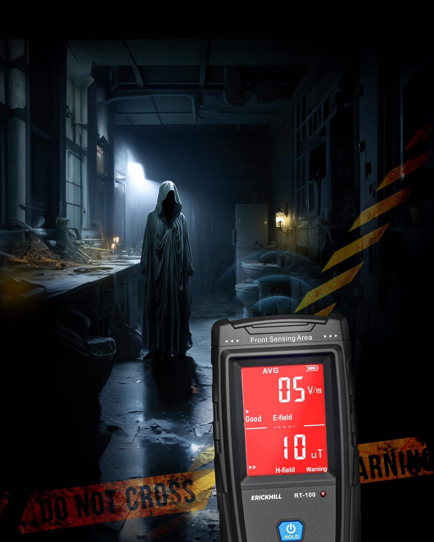 ERICKHILL EMF Meter, Rechargeable Digital Electromagnetic Field Radiation Detector Hand-held Digital LCD EMF Detector, Great Tester for Home EMF Inspections, Office, Ghost Hunting (RF Not Included)