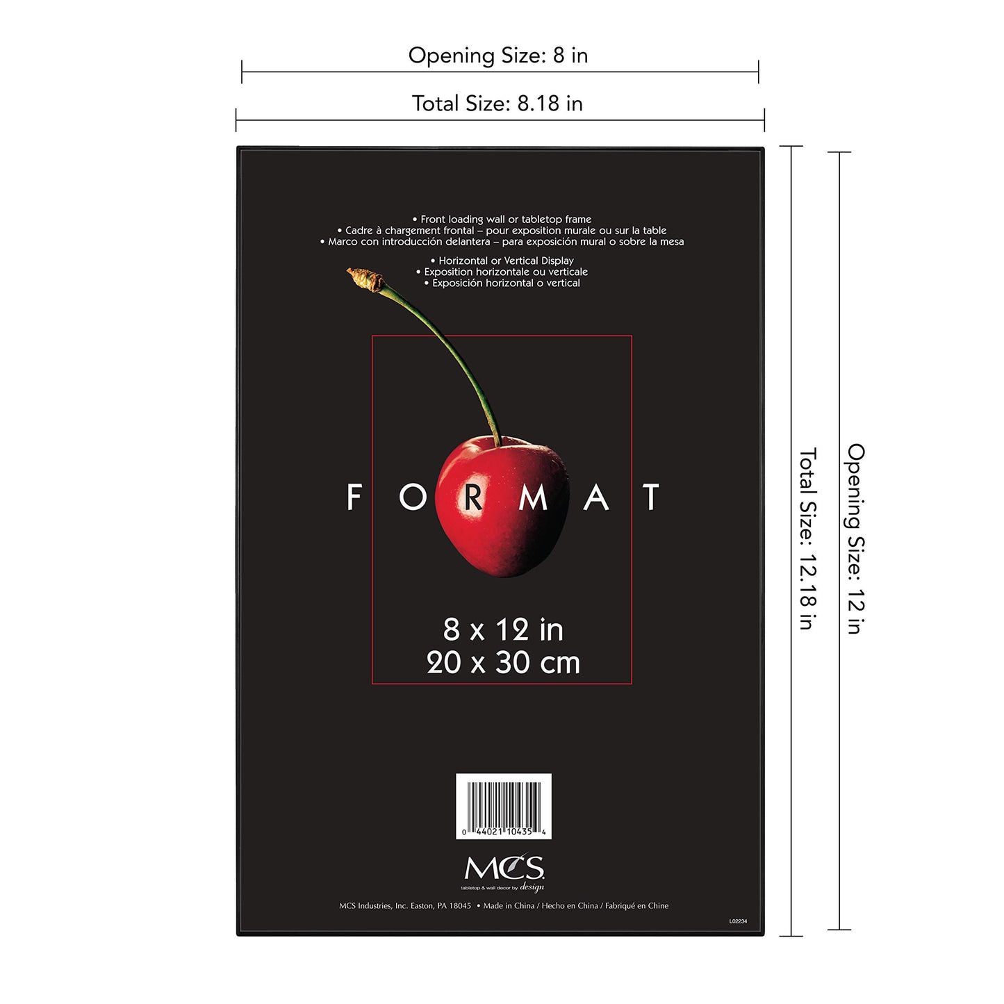 MCS Format Frame, Black, 8 x 12 in, 6 pk