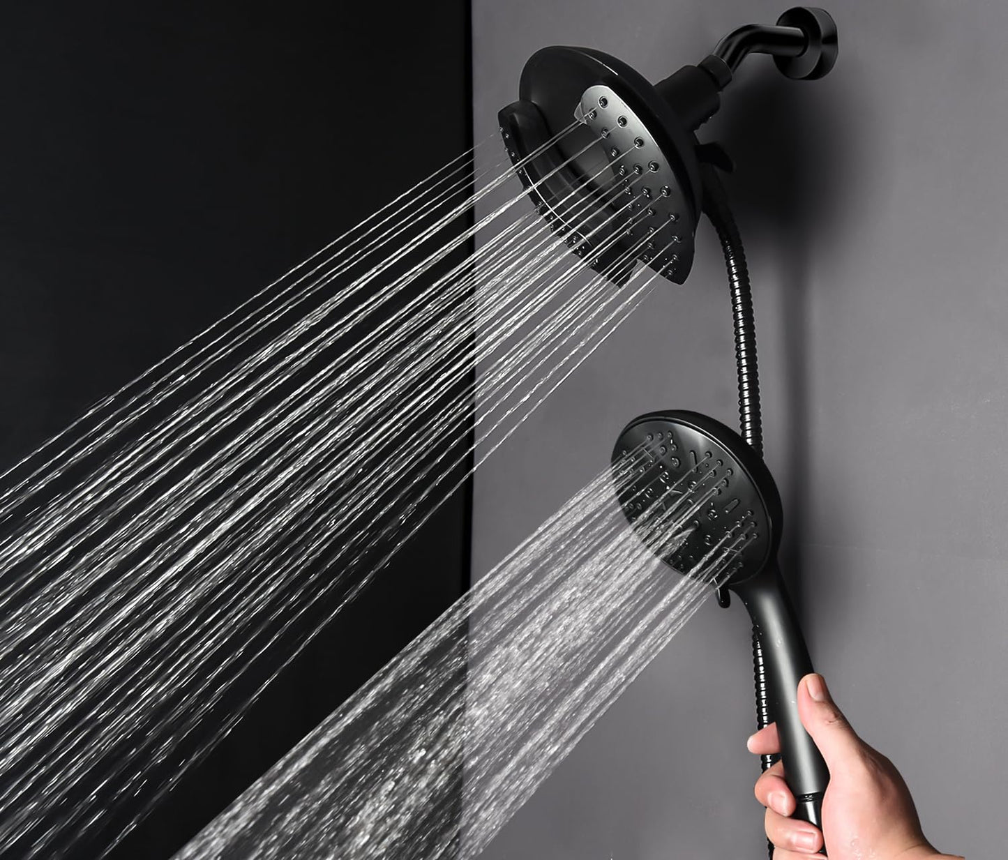 Shower Head, Shower Heads with Hand Held Spray, 2 in 1 High Pressure Shower Head & Rain Shower Head, 9 Spray Modes Anti-Leak Shower Head with Hose, Height/Angle Adjustable, cUPC Certification Approved