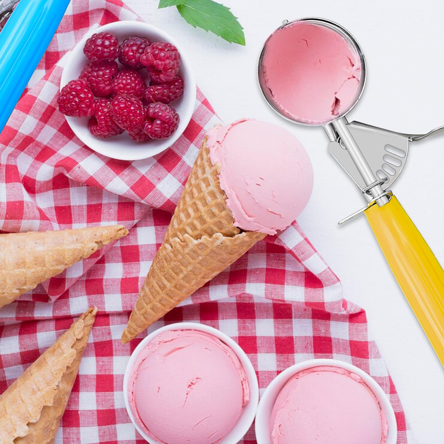 6 Pack Cookie Scoop Set, Ice Cream Scoop with Trigger, Professional Stainless Steel Disher Cookie Dough Portion Scoops for Baking Meatball Melon Baller Cupcake Muffin, 6 Sizes