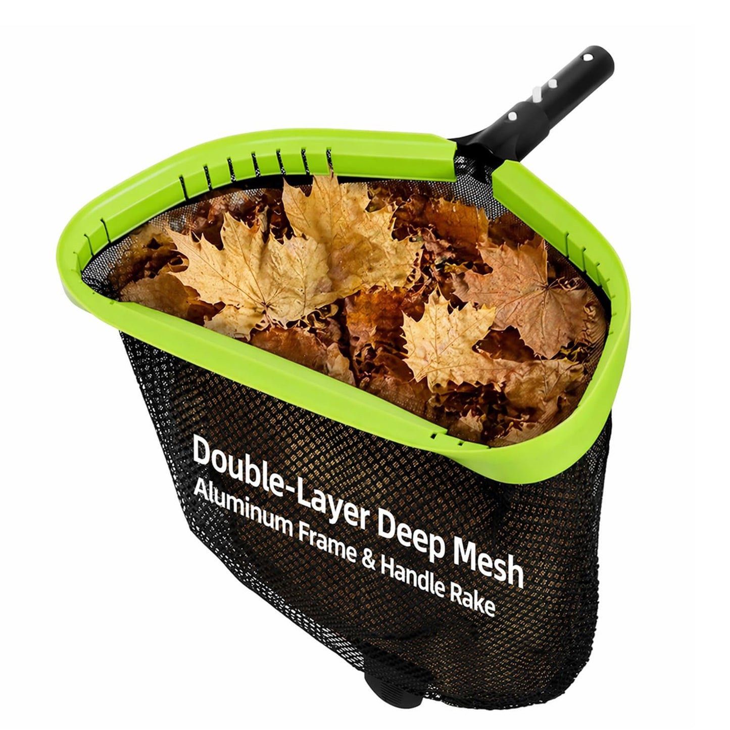 Pool Skimmer Net, 17.5" Pool Net with Double-Layer Netting Bag, Aluminum Frame, Deep Nylon Net, Large Capacity Pool Cleaning Net, Leaf Skimmer Rake Net for Above Ground & In-ground Pools (No Pole)