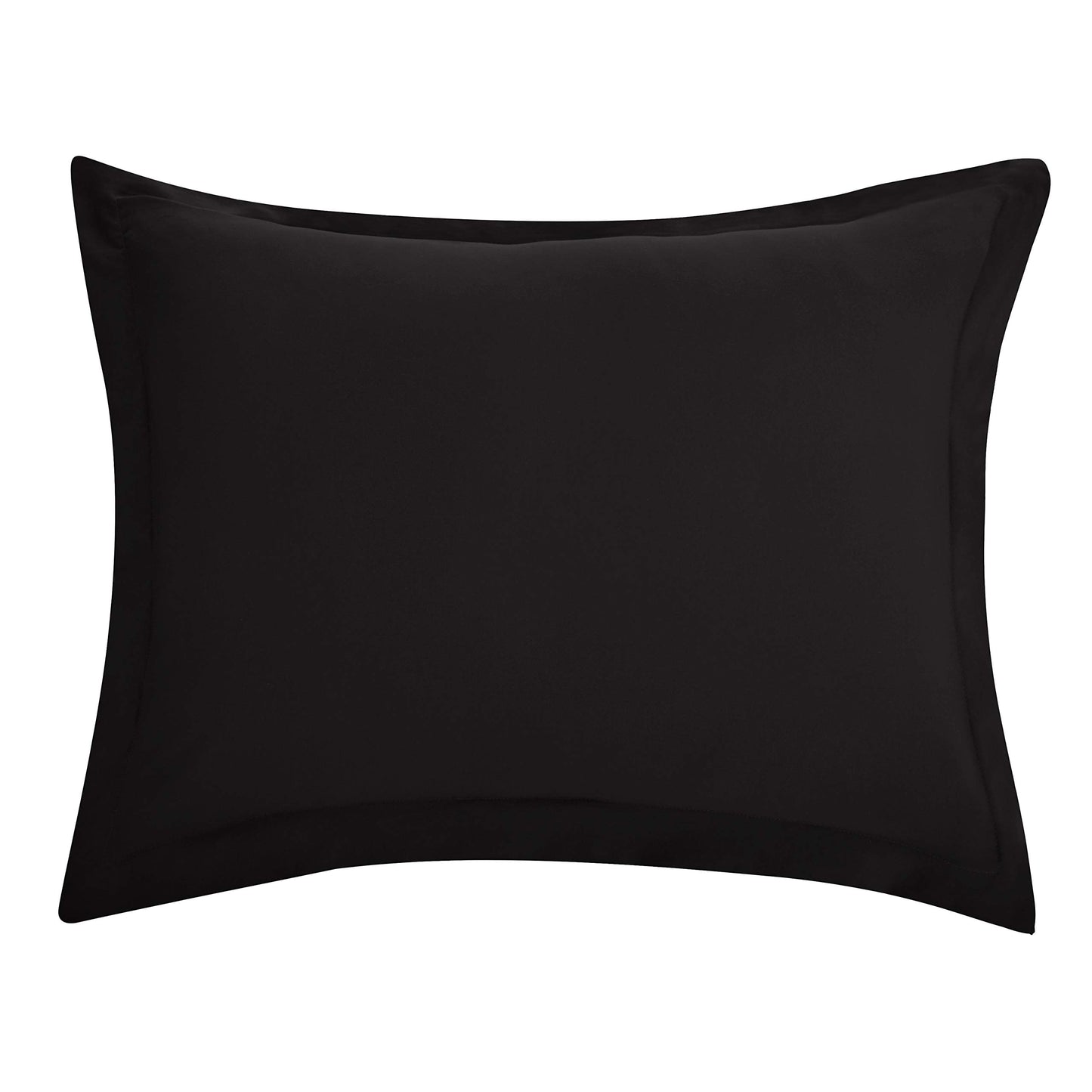 Amazon Basics Light-Weight Microfiber Duvet Cover Set with Zipper Closure - Full/Queen, Coal Black