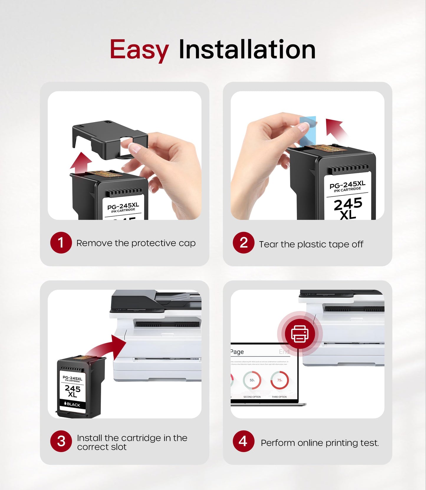 245XL 246XL Ink Cartridges 2 Pack Compatible with Canon Ink 245 and 246 Replacement for Canon PG-245XL CL-246XL MG2522 MG2500 TR4520 TS3120 TS3122 Printer (1Black, Tri-Color)