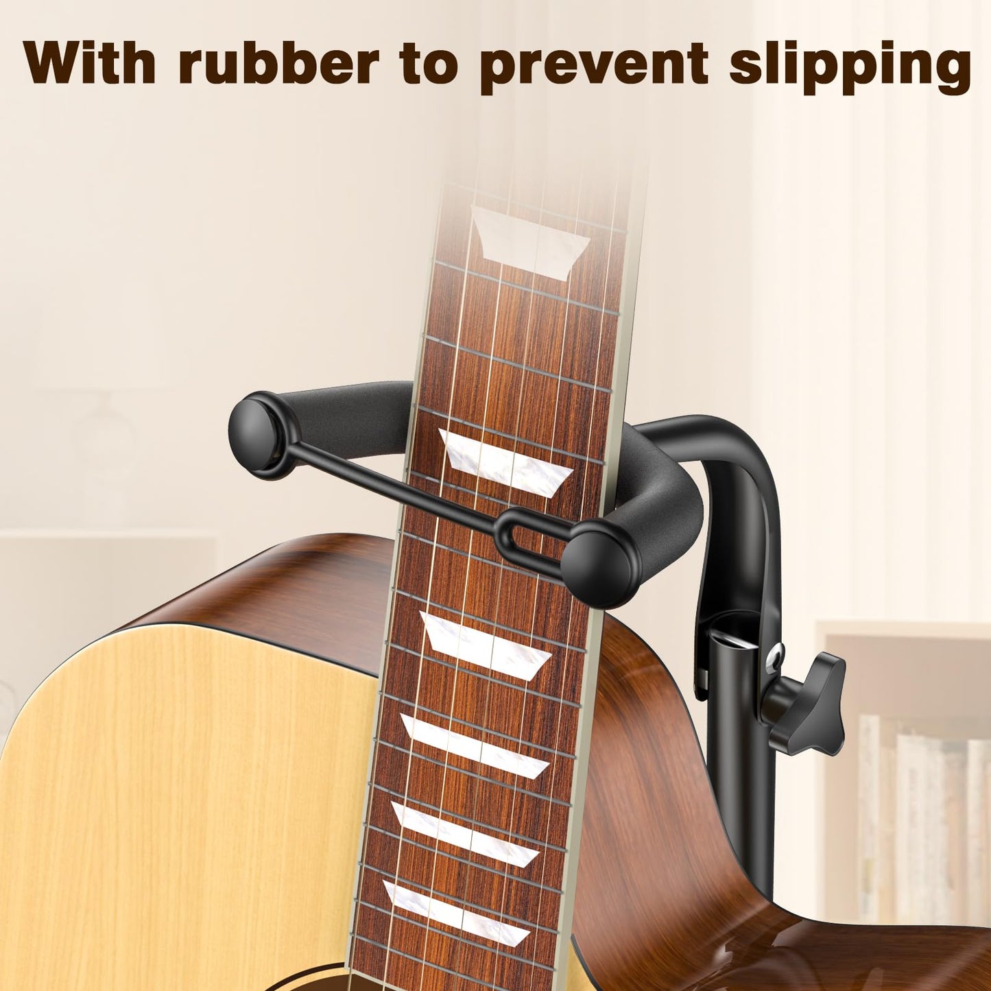 New bee Guitar Stand, 2 Pack Height Adjustable Foldable Guitar Stand with Secure Support for Acoustic, Electric, Bass and Banjos, Load Capacity 20LB