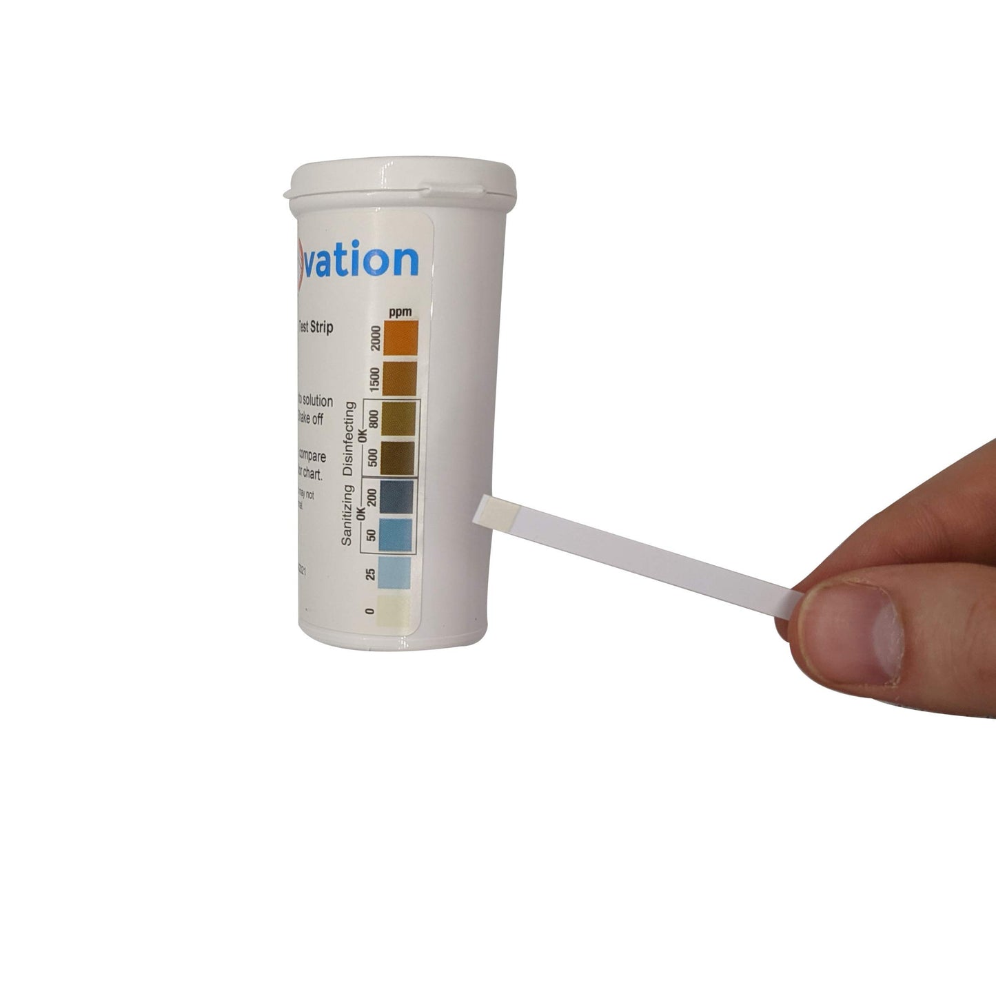 Active Chlorine/Bleach Test Strips, 0-2000 ppm, Designed for Daycares and Senior Homes for Sanitizing and Disinfecting [Vial of 100 Strips]