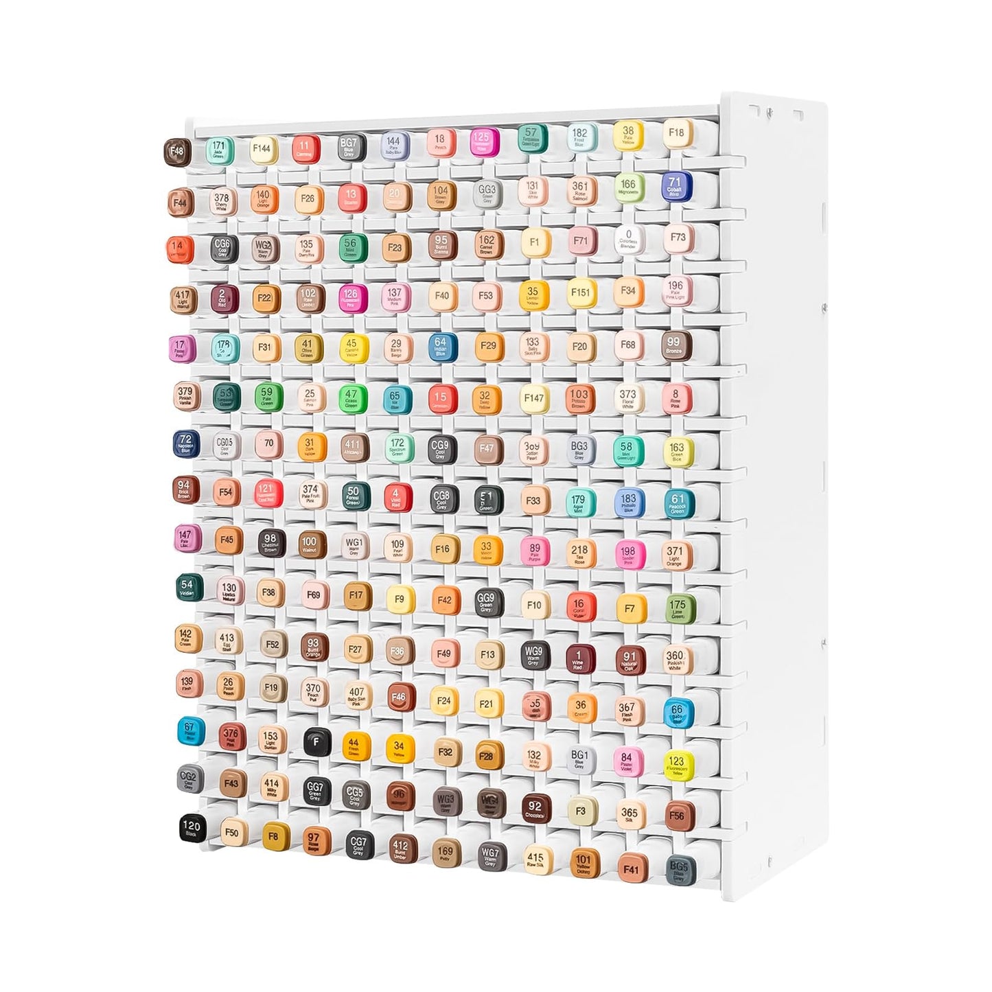 SelWatty Marker Organizer, Hold 180 Markers, With Removable Partition, Pencil Storage Organizer, Holds Stationery such as Scissors, Sticky Notes, Tape, Desk Accessories for Home School (180 Holes)