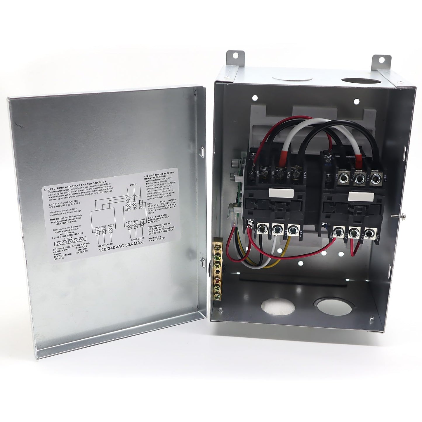 50 Amp Transfer Switch Automatic Transfer Switch for RV, Speedboats 120/240 VAC, 50 Amp, Automatic Transfer Relay Switch