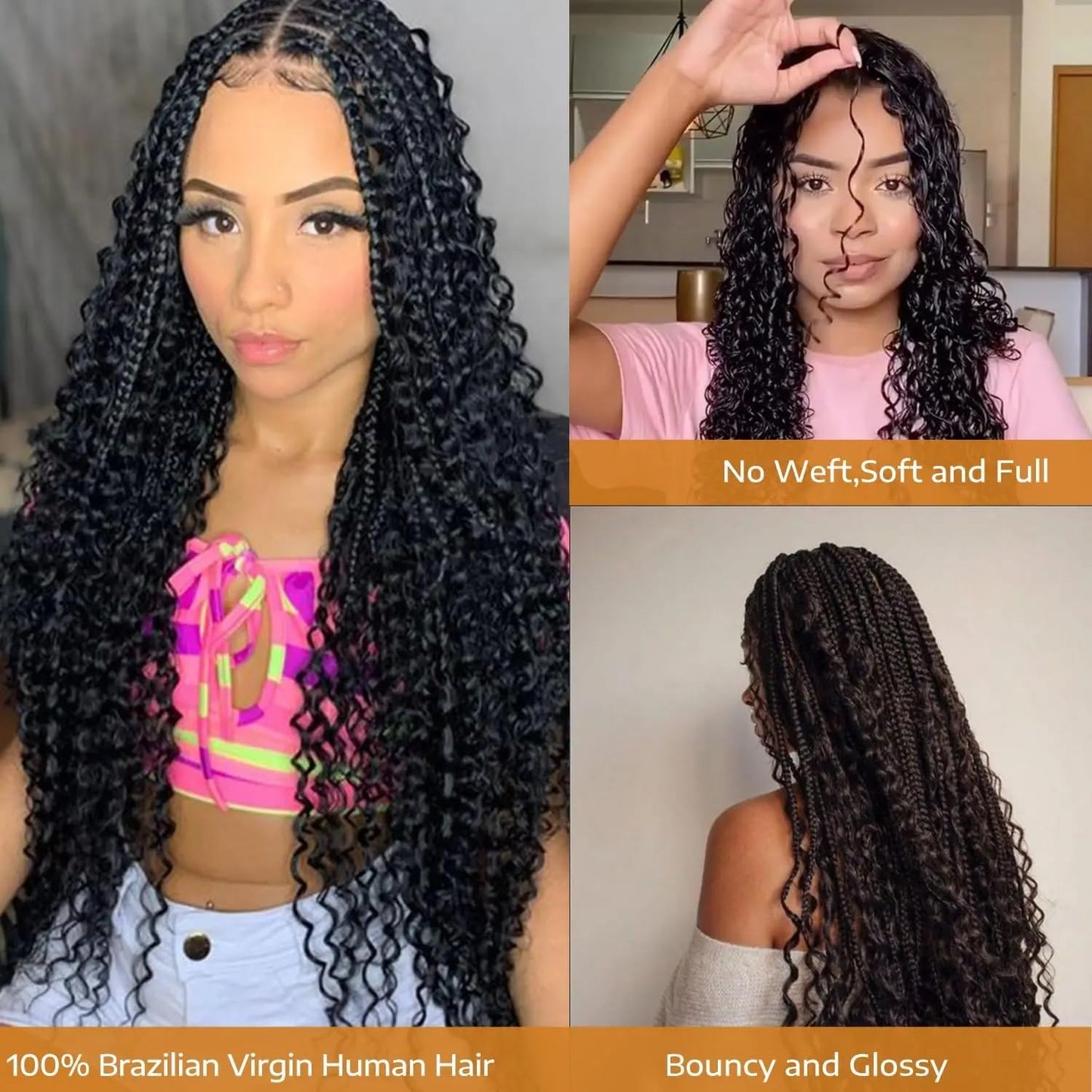 Human Braiding Hair 16 Inch Water Wave Bulk Human Hair Braiding Hair for Boho Braids No Weft Bundle 10A Unprocessed Brazilian Virgin Curly Human Hair Extensions for Braiding 2 Bundle 100g