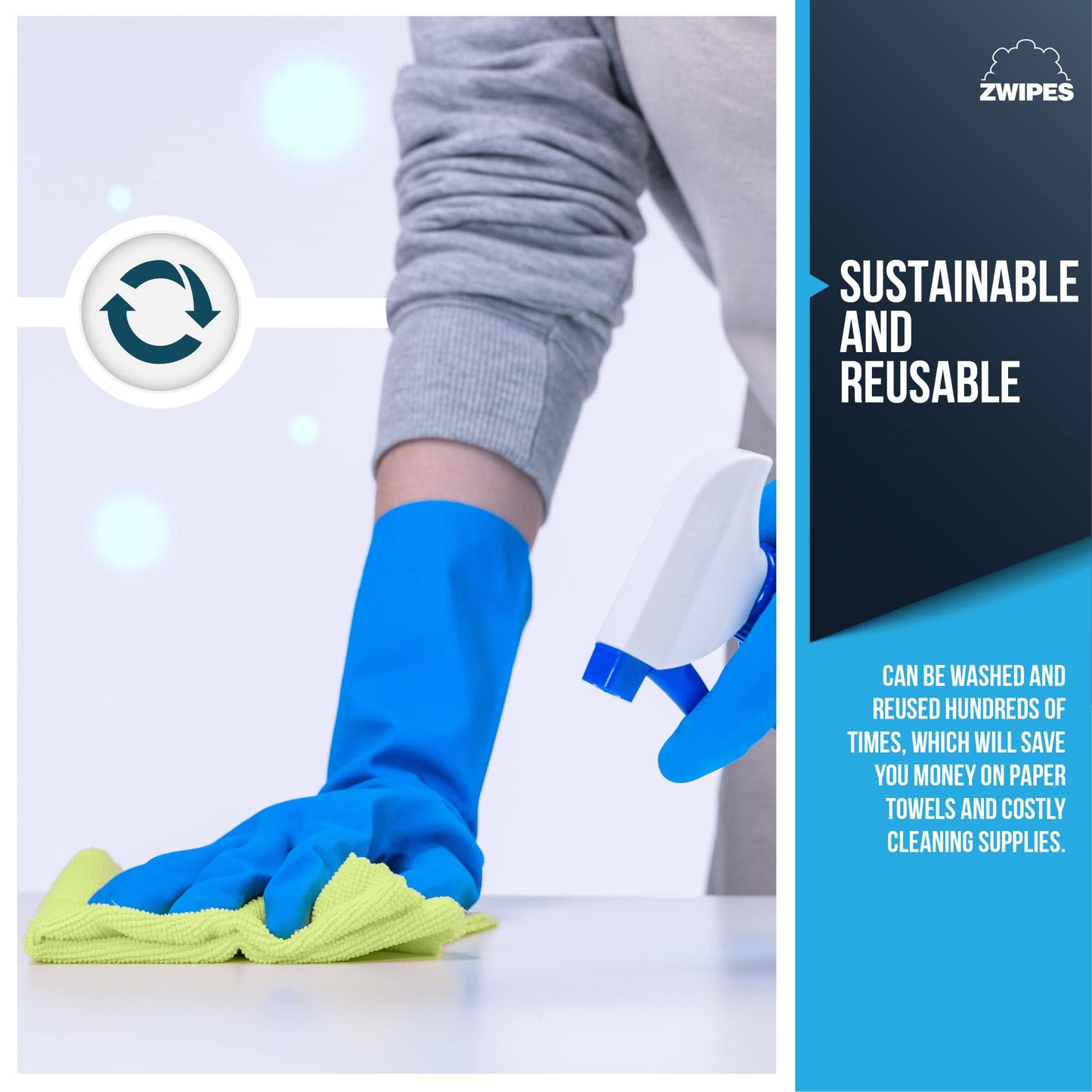 Zwipes 735 Microfiber Cleaning Cloths (12-Pack)
