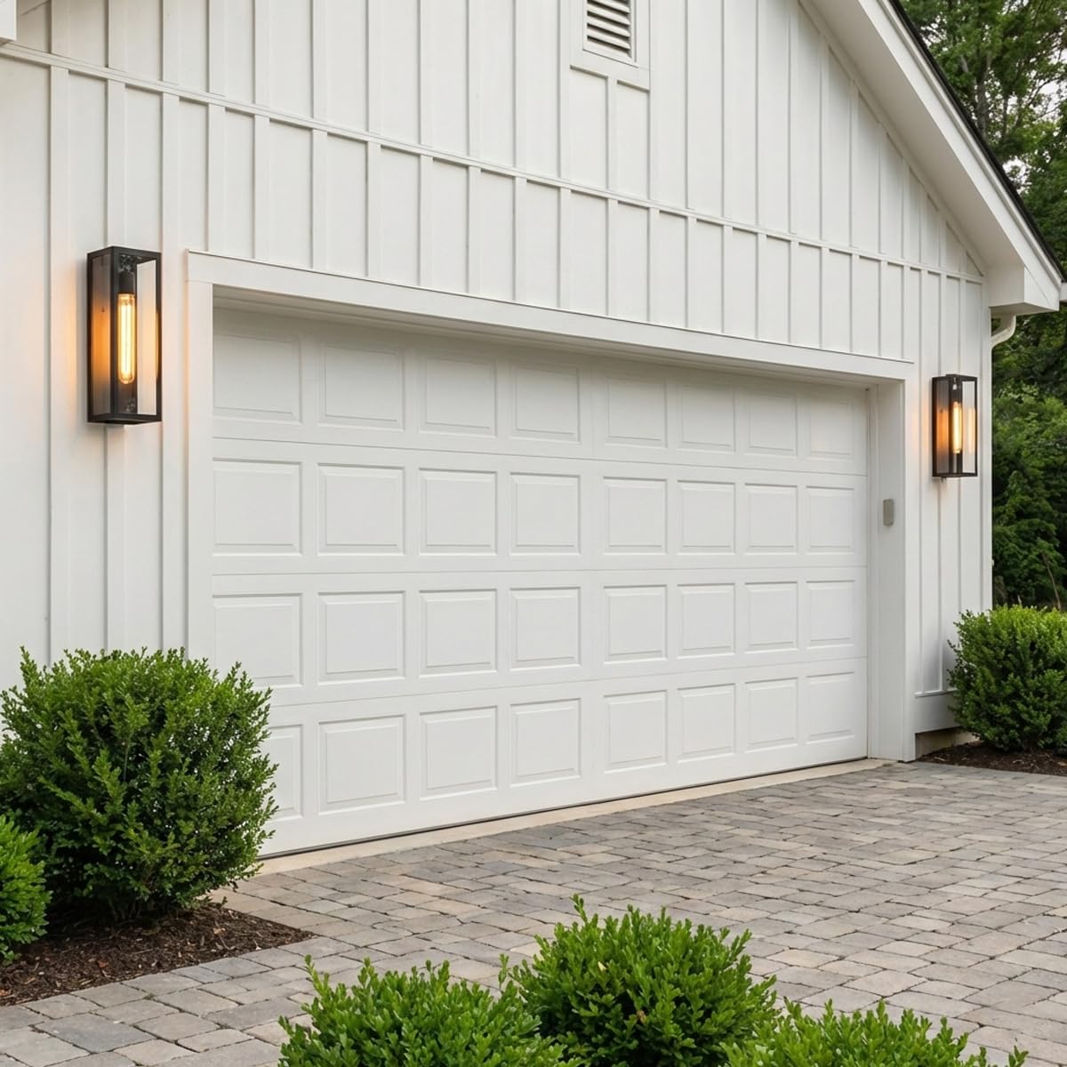 CRIRY 16'' Large Exterior Wall Sconce Lights 2Pack, Waterproof Black Exterior Lighting Fixtures, Modern Porch Lights Outdoor Wall Sconces Outside Coach Lights for Garage House