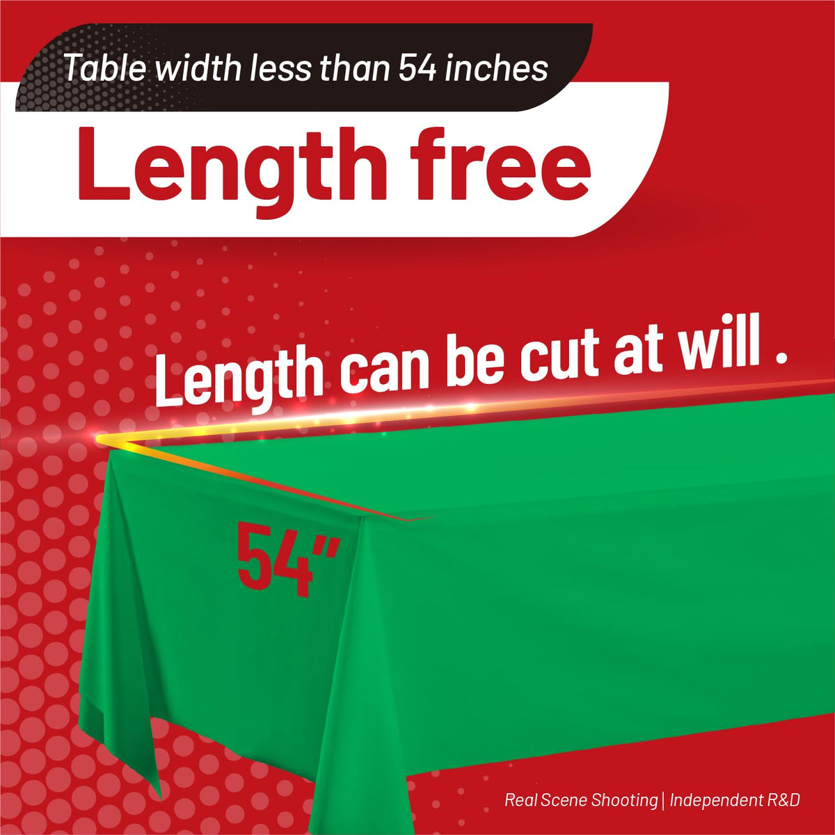 Plastic Table Cloth, 310 Ft X 54 in Plastic Table Cloth Disposable Green Tablecloth Premium PEVA with Any Cut Sliding Cutters Disposable Tablecloth for Picnics, Parties, Birthdays, Festivals
