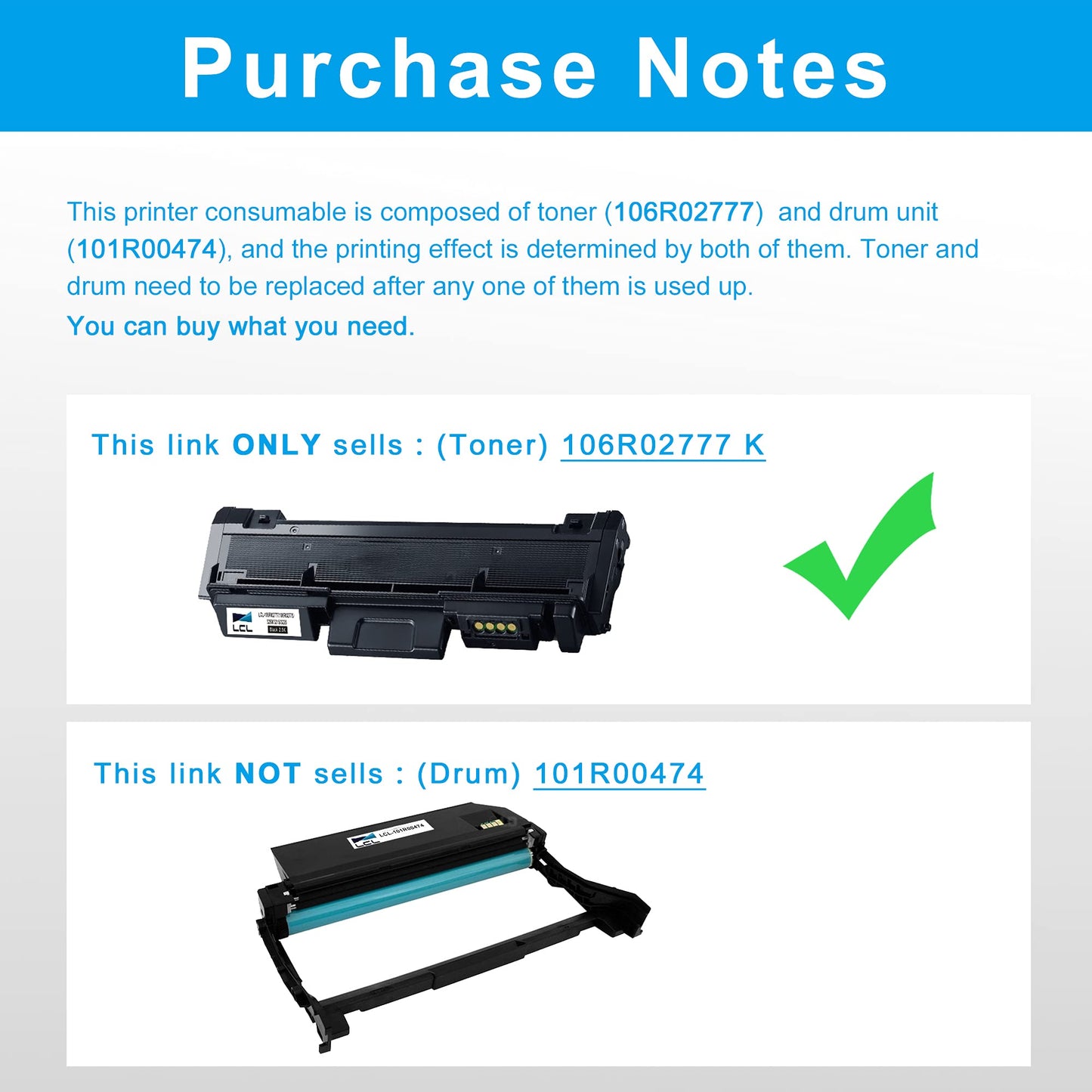 LCL Compatible Toner Cartridge for Xerox 106R02777 High-Yield 3K Phaser 3260 Workcentre 3225 (1-Pack,Black) for Xerox Phaser 3260DI 3260DNI 3260VI WorkCentre 3215 3215NI 3225 3225DNI 3225V 3359DNI