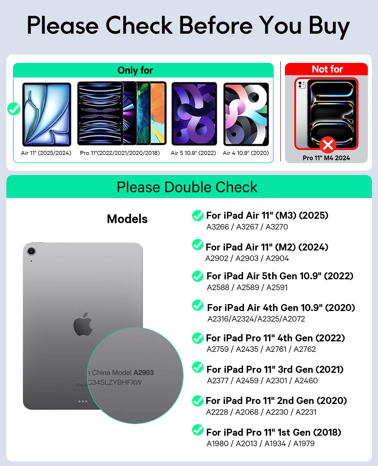 CHESONA for iPad Air 11 Inch Case with Keyboard (M3 2025/M2 2024), Floating Cantilever Stand, 7 Color Backlit, Smart Trackpad, Magic Keyboard for iPad Pro 11-inch 1/2/3/4th & iPad Air 4/5th Gen, Black