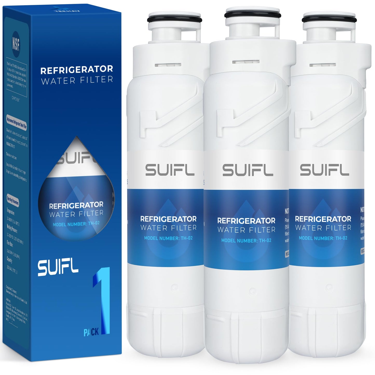 Suifl W10413645A Water Filter 2 Replacement, Compatible with EDR2RXD1, KAD2RXD1, WHR2RXD1, Filter 2, P9KB2L, P9RFKB2L, 9903, 9082, 469082 (3 Pack)