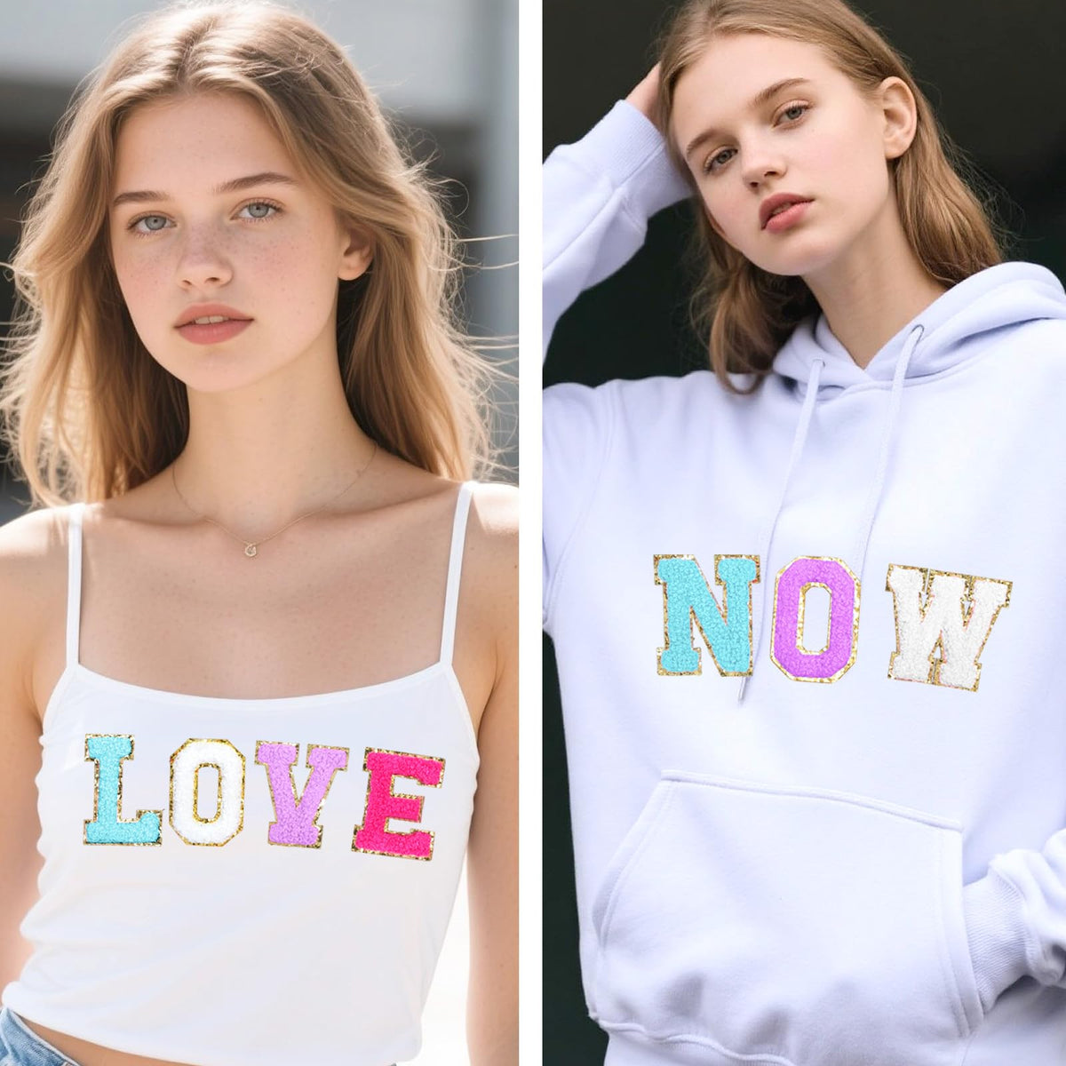 Fjgyjt 104Pcs Chenille Letters Patches Self Adhesive Varsity Letter Patches for Backpack Preppy Letters Patch Stickers Iron on for Clothing Backpacks Hats Bags Embroidery