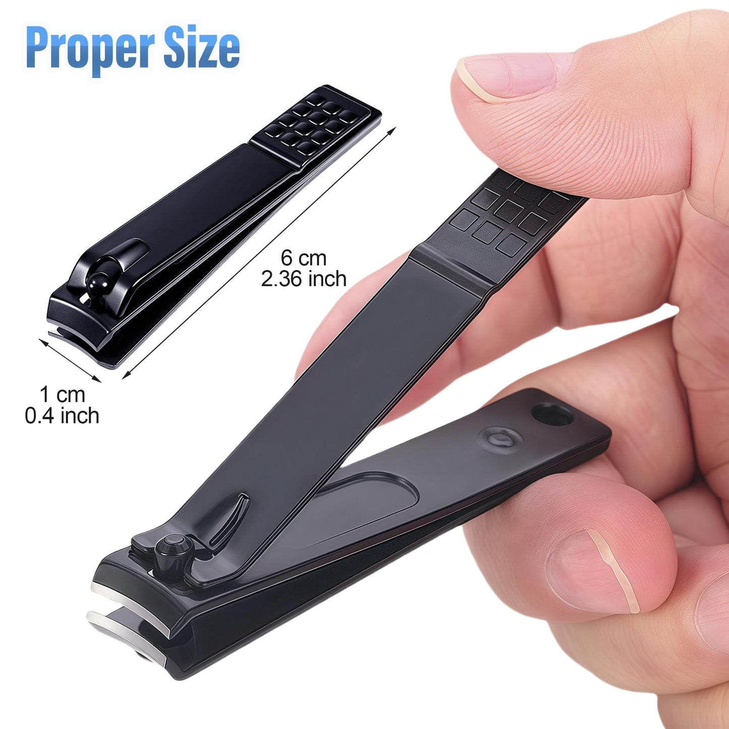 AVERZELLA 60-Pack Fingernail Nail Clippers in Bulk, Individually Wrapped Nail Clippers Pack Ultra Sharp Nail Cutter Set Curved Edge, Flat Nail Clippers Bulk for Men Seniors Homeless Care (Black)