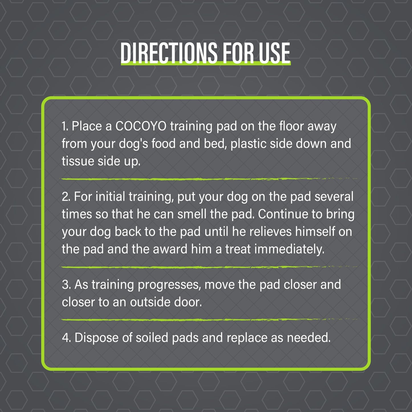 COCOYO Dog Training Pads Giant Size丨Carbon Absorb Eliminating Urine Odor Puppy Pads 丨 Premium Charcoal Dog Pee Pads (30 Count, XXXL 30x45 inch)