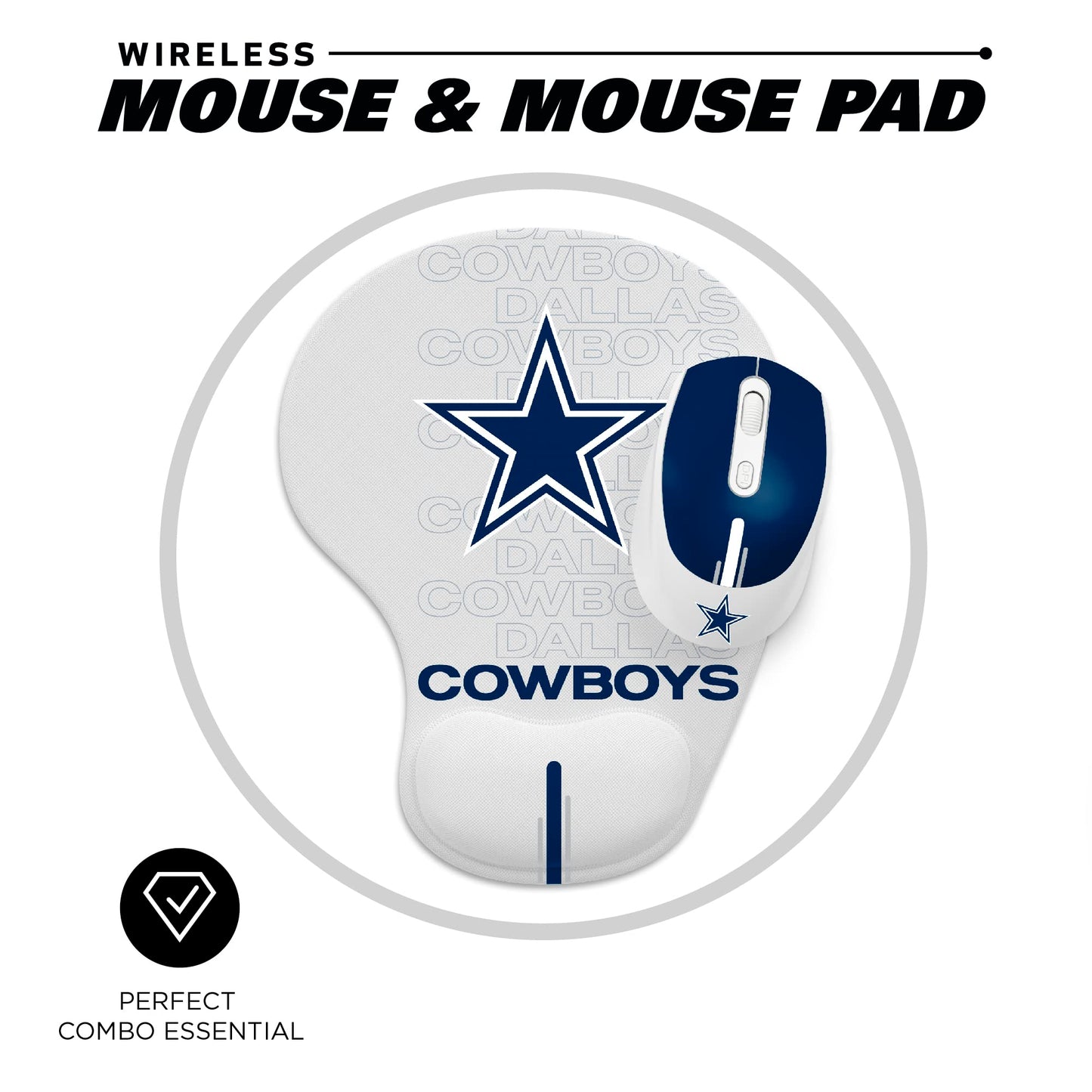 SOAR NFL Wireless Mouse and Mouse Pad, Detroit Lions