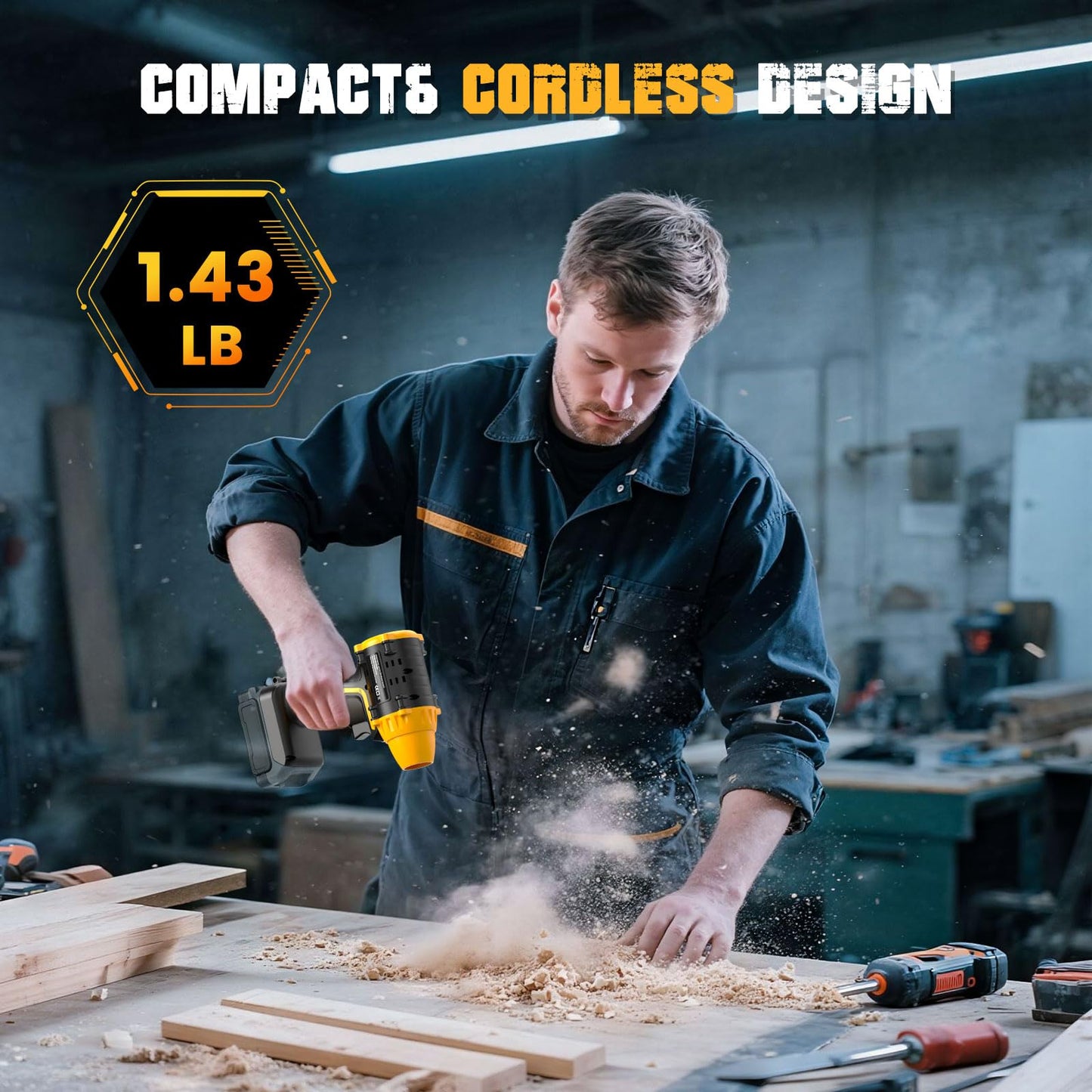 ohyes Air Duster 380W Brushless High-Speed Motor 100,000RPM Fit for DeWALT 20v Max Battery Variable Speed Turbo Jet Snow Blower for Camping & Workshop(Battery not Included)