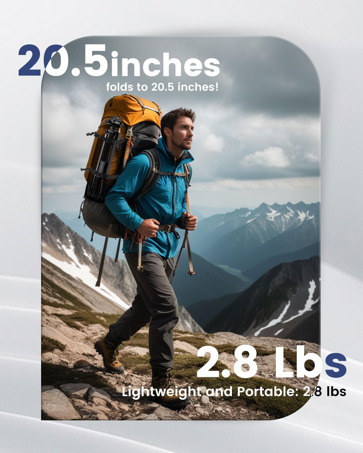 CAMBOFOTO 74"-Camera-Tripod, Gray Porfessional Aluminum Heavy Duty Tripod Stand for Mirrorless Camera/DSLR/Cell Phone/Camcorder, with Holder and Travel Bag (Gunmetal Gray)