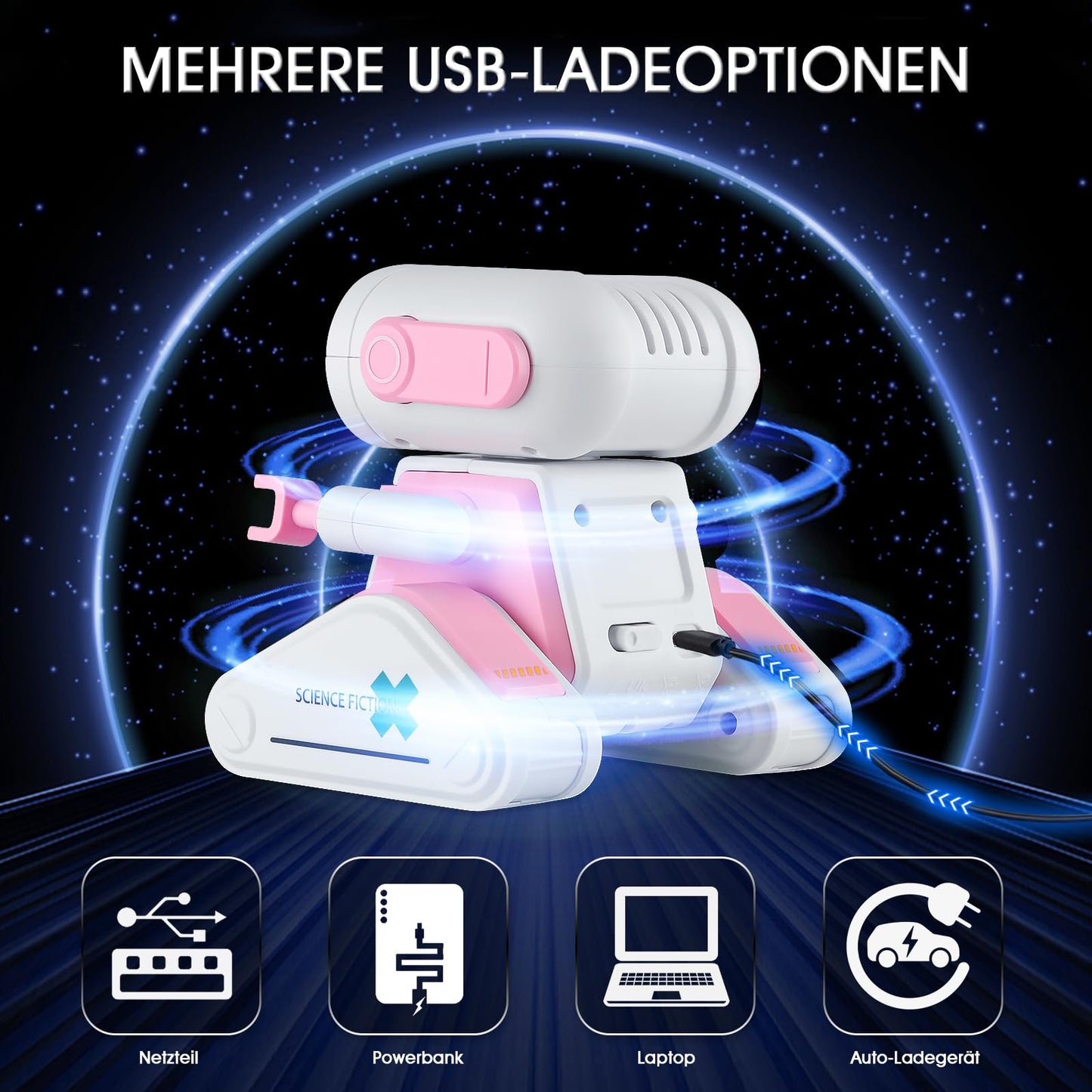 Winthai Robots Toys for Kids with Colorful LED Pink, Remote Control Robot Toy with LED Eyes, Flexible Head & Arms, Dance Moves and Music Toys for Kids Boys/Girls, for 3-12 Year Toddler Kid Children