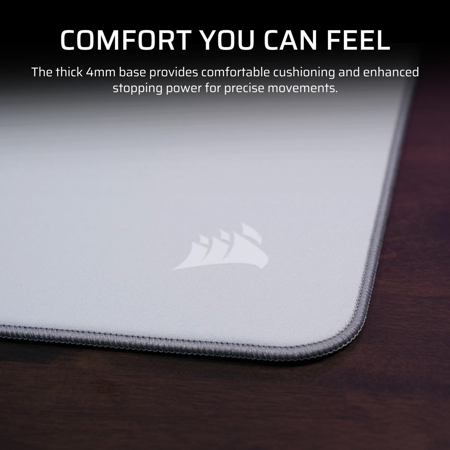 CORSAIR MM PRO Control Cloth Medium Gaming Mouse Pad – Esports-Tuned Surface for Precision & Micro-Adjustments, 4mm Thick Non-Slip Base, Durable Stitched Edges – Gray