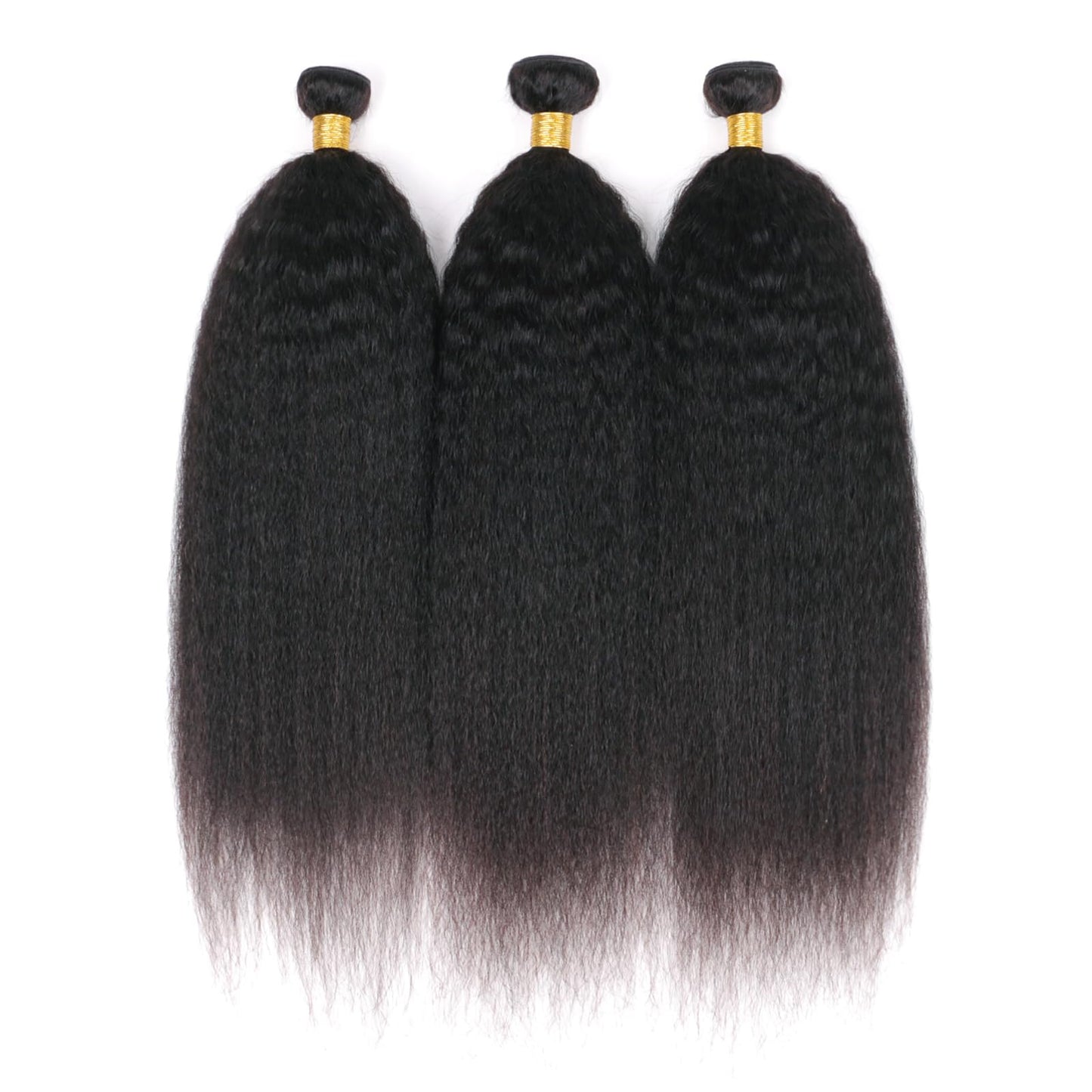 DAIMER Short Length Brazilian Kinky Straight Bundles Human Hair Sew in Unprocessed Virgin Hair Extension Yaki Straight Human Hair Weft Natural Color 14 Inch