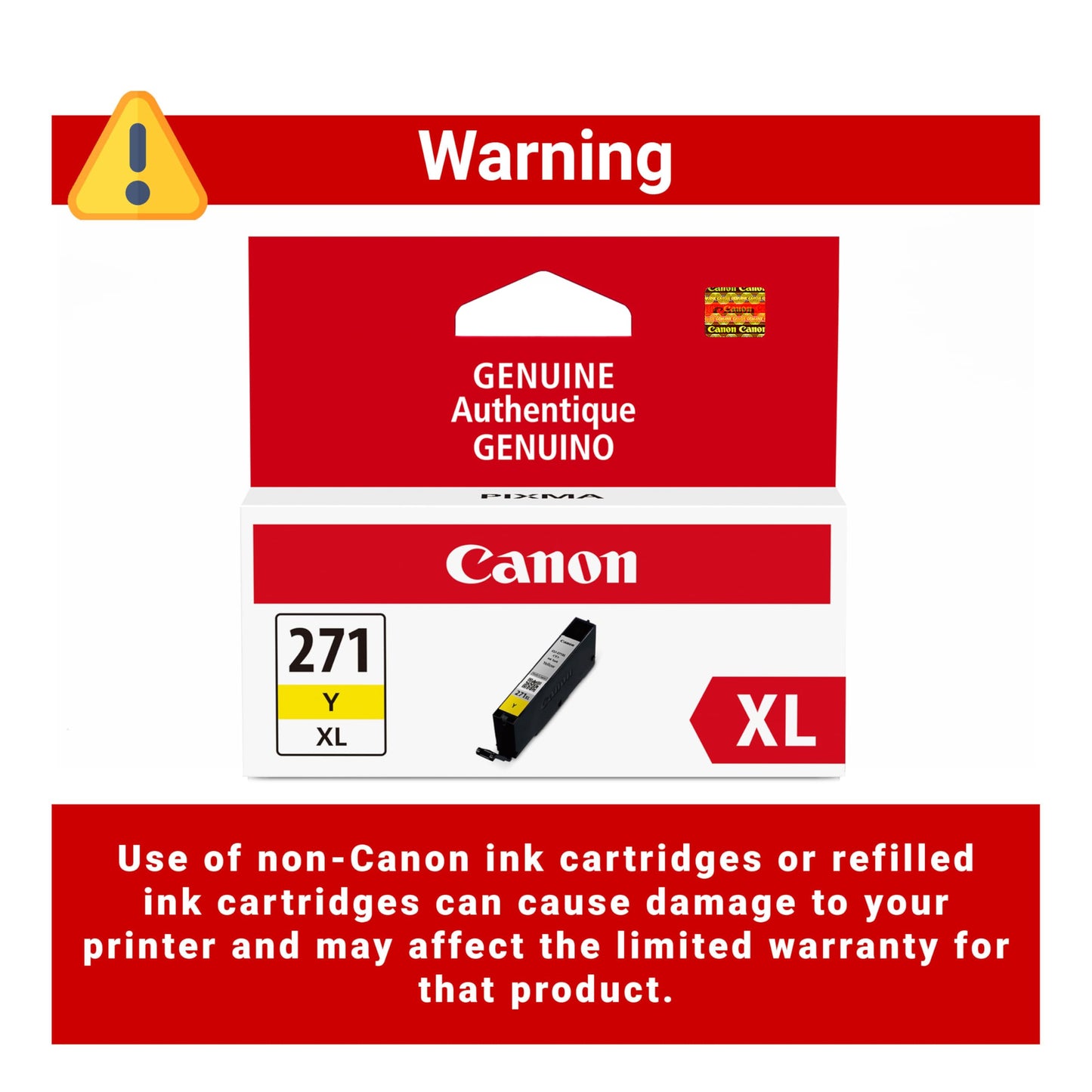 Canon Genuine Canon CLI-271XL HIGH Yield Ink Cartridge, Yellow