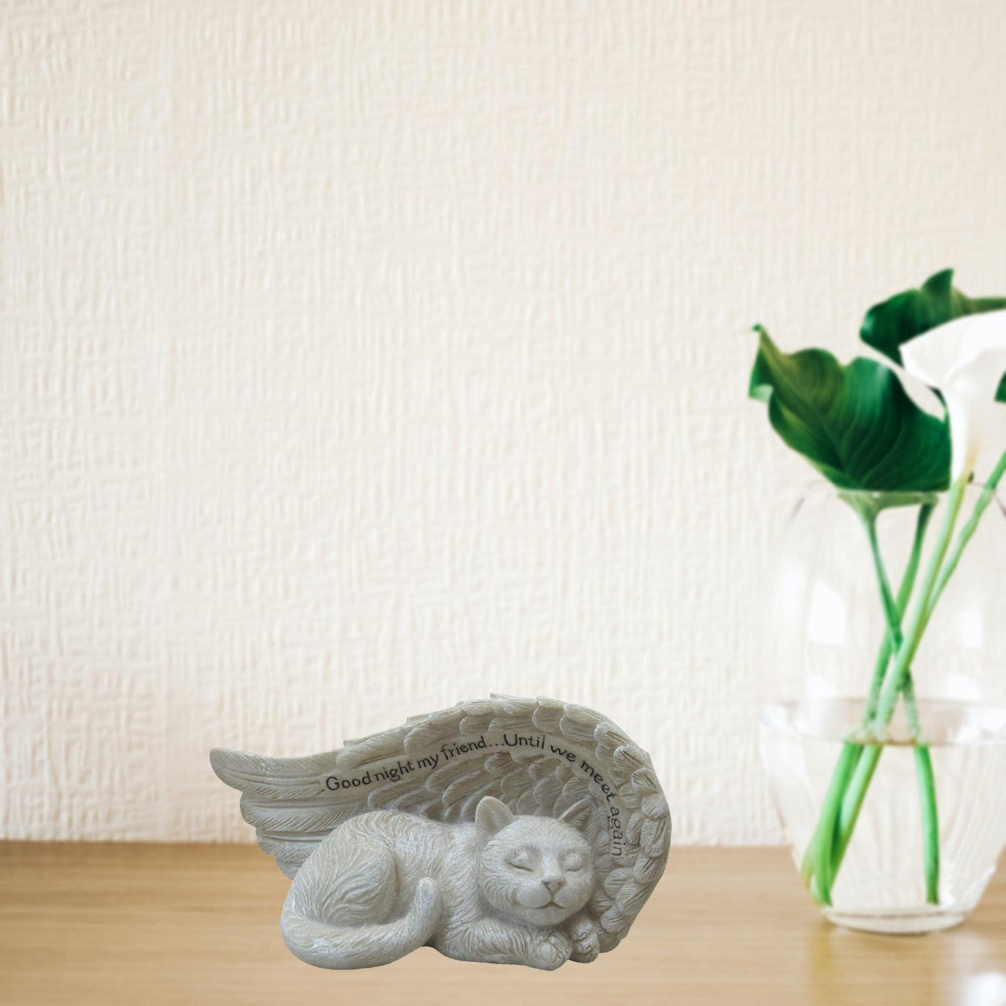 Comfy Hour Loving Memory Collection 4" Cat Peacefully Sleeping in Angel Wing Figurine Pet Statue - in Memory of My Best Friend Bereavement, Polyresin