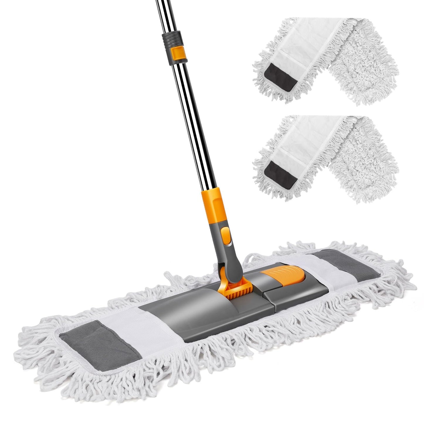 Almcmy Microfiber Mop for Floor Cleaning,Self Wringing Flat Mop,Wet Dry Dust Mops for Hardwood,Tile,Laminate Floor - Grey