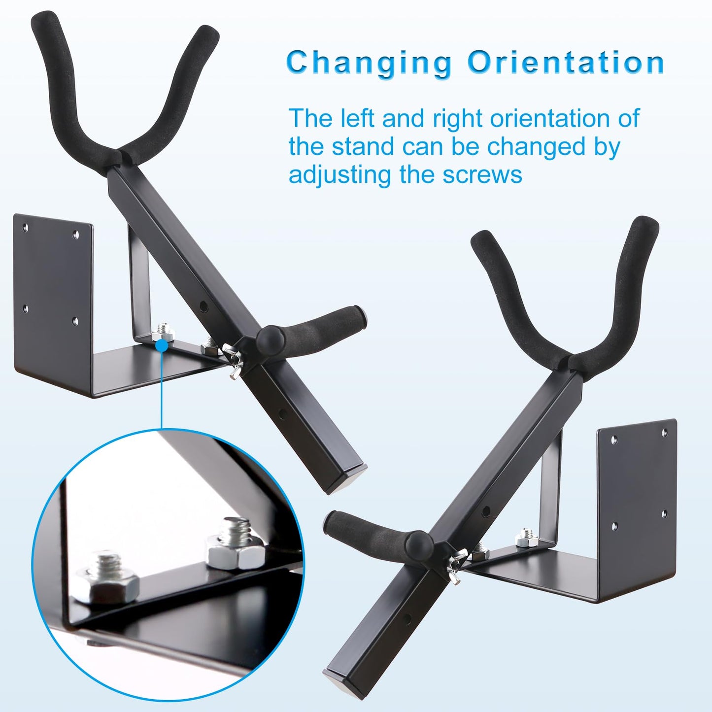 EASTROCK Alto&Tenor Saxophone Wall Stand Saxophone Wall Mount Saxophone Holder Rack (Saxophone Wall Stand), Black