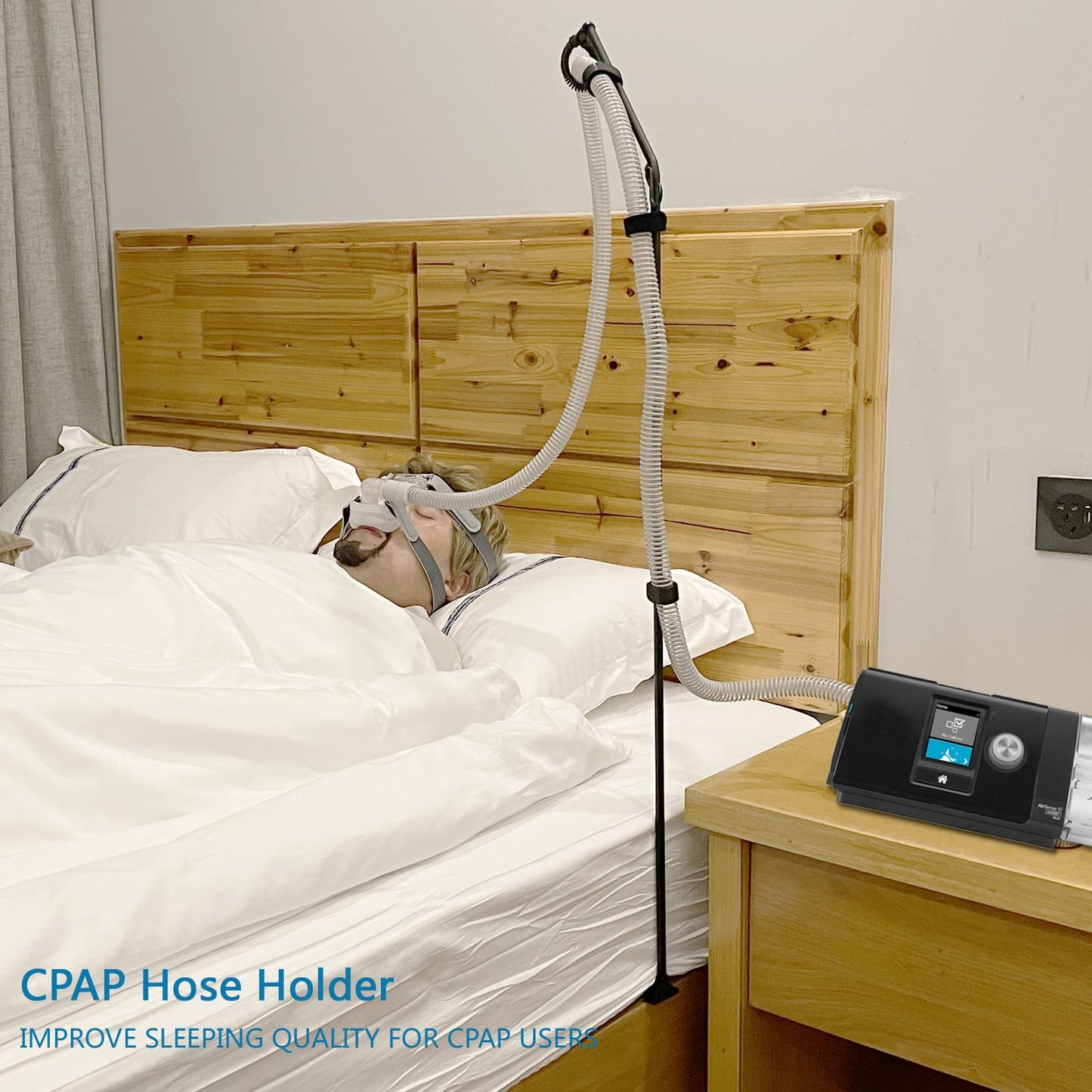 ALADUSA CPAP Hose Holder, Removable and Assemblable Foldable CPAP Hose Hanger Support Comfort and Untangled Sleep,CPAP Supply CPAP Accessories