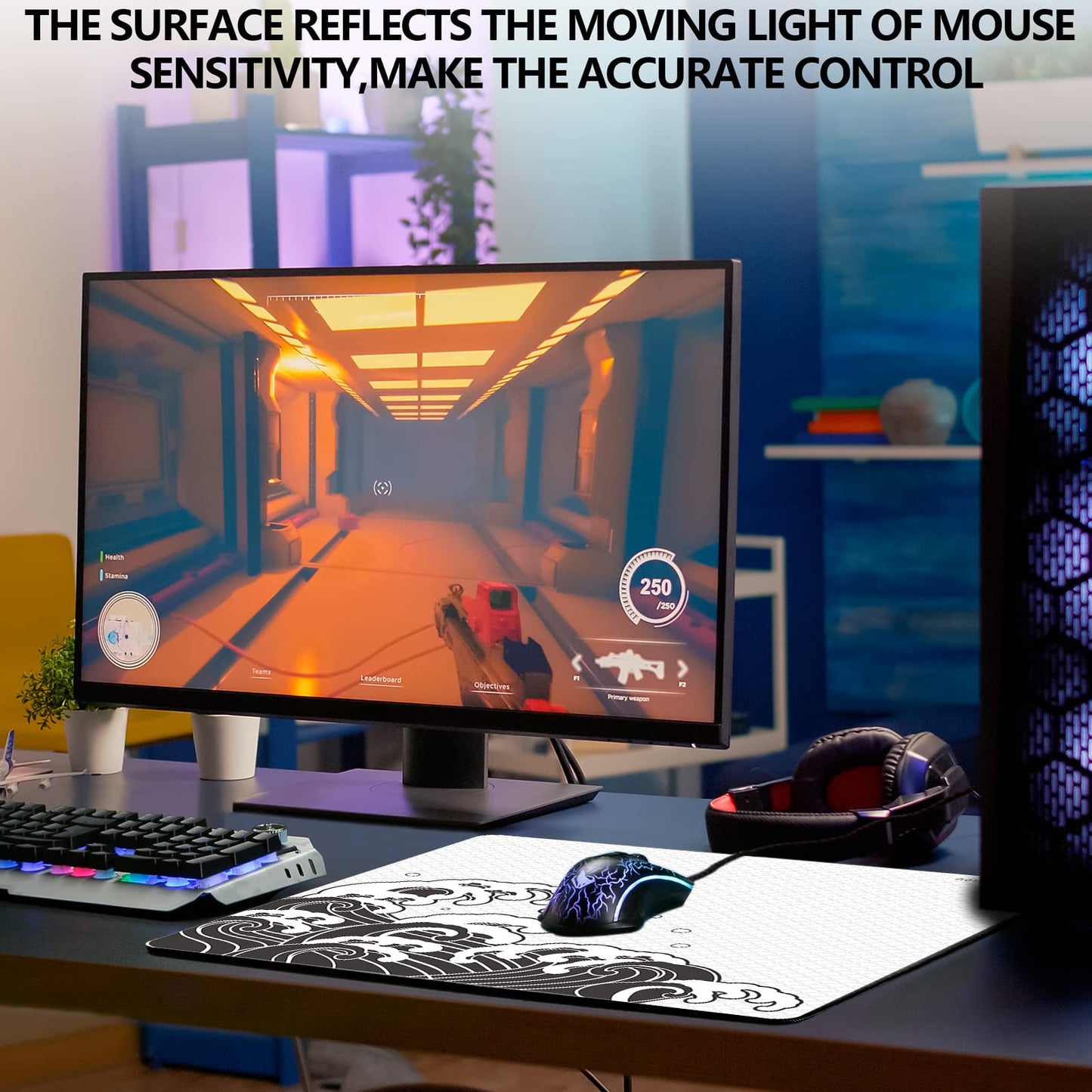 X-Raypad Aqua Control Plus Wave Gaming Mouse Pad, Ultra-High Precision Mouse Pad with Perfect Speed and Control Capability, Consistent X and Y Glide, Designed for Fps Players with Low DPI Requirements
