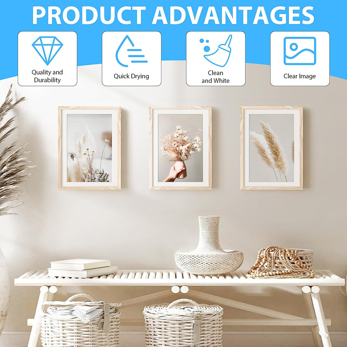 800 Sheets Glossy Photo Paper 4x6 Inch Double Sided Photo Printer Paper 54lbs 9.5Mil 200Gsm for Inkjet Printing Printer Making Photos Calender Menus Greeting Card Art Prints