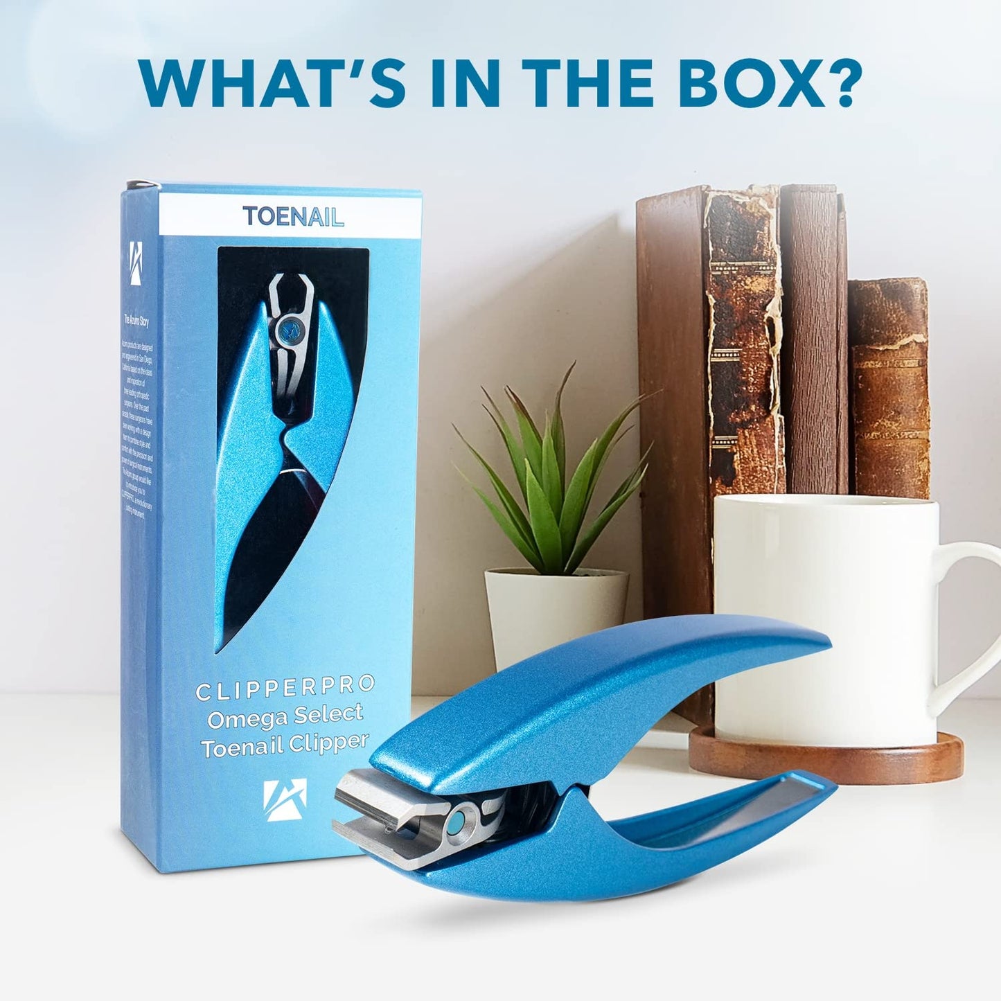 ClipperPro Omega Select Toenail Clipper - Strong Heavy Duty Nail Clippers | Toenail Clippers for Thick Nails with 180 Degree Swivel Head