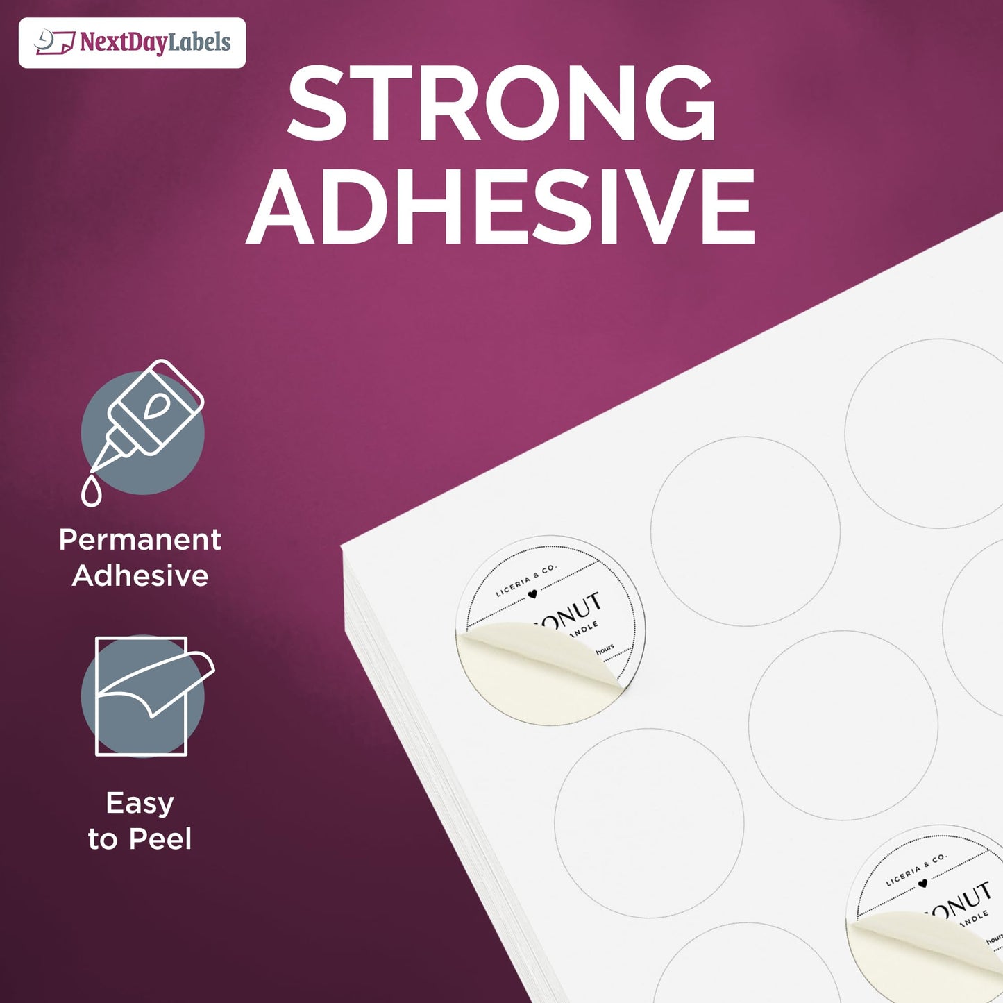 NextDayLabels - 1 Inch Round Labels - Round Sticker Labels for Printer - Matte White Blank Laser/Inkjet Printer Labels - Circle Stickers Printable Labels (100 Sheets, 63 Per Sheet, 6300 Labels)