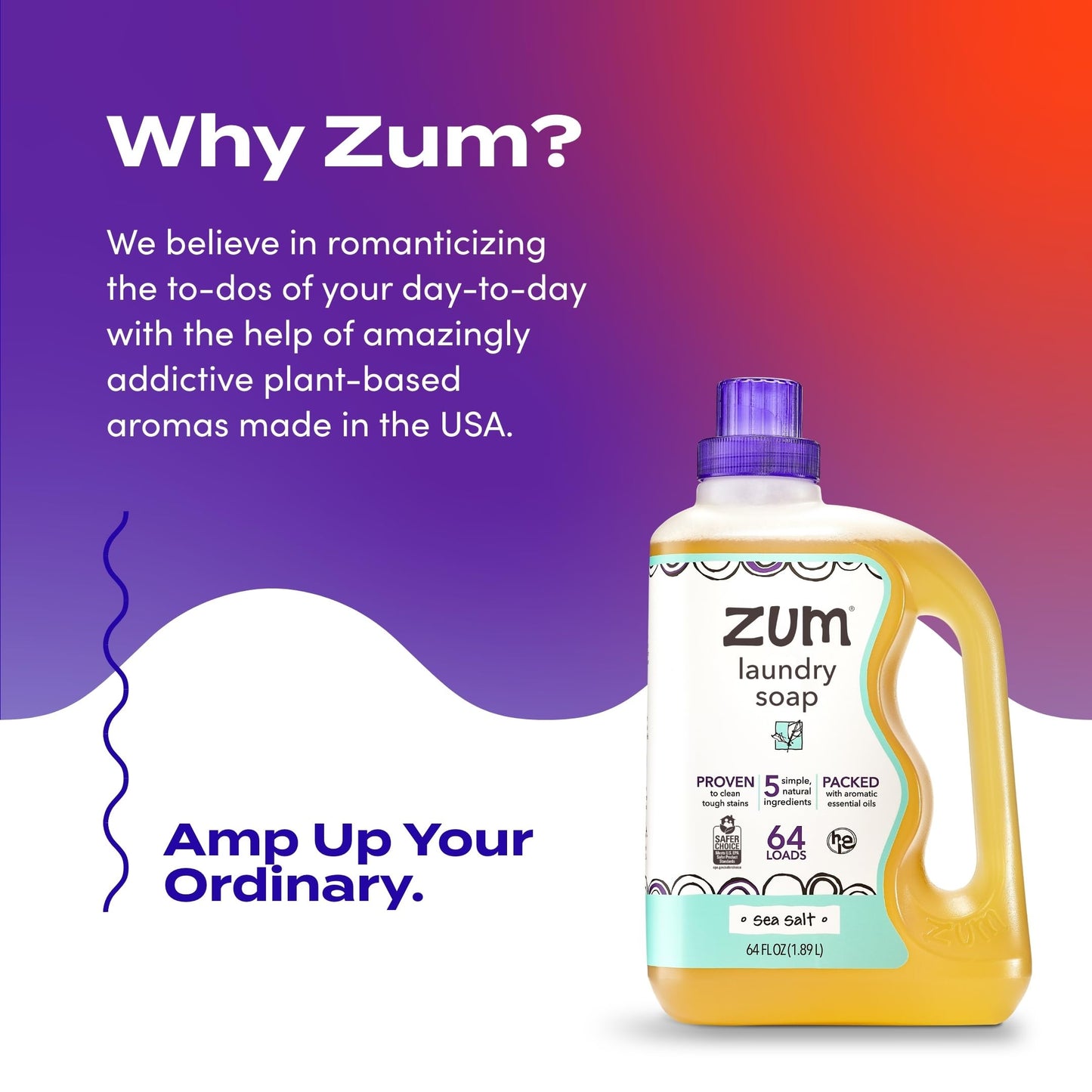 Zum Sea Salt Clean Laundry Soap 64 Oz, 1 Count