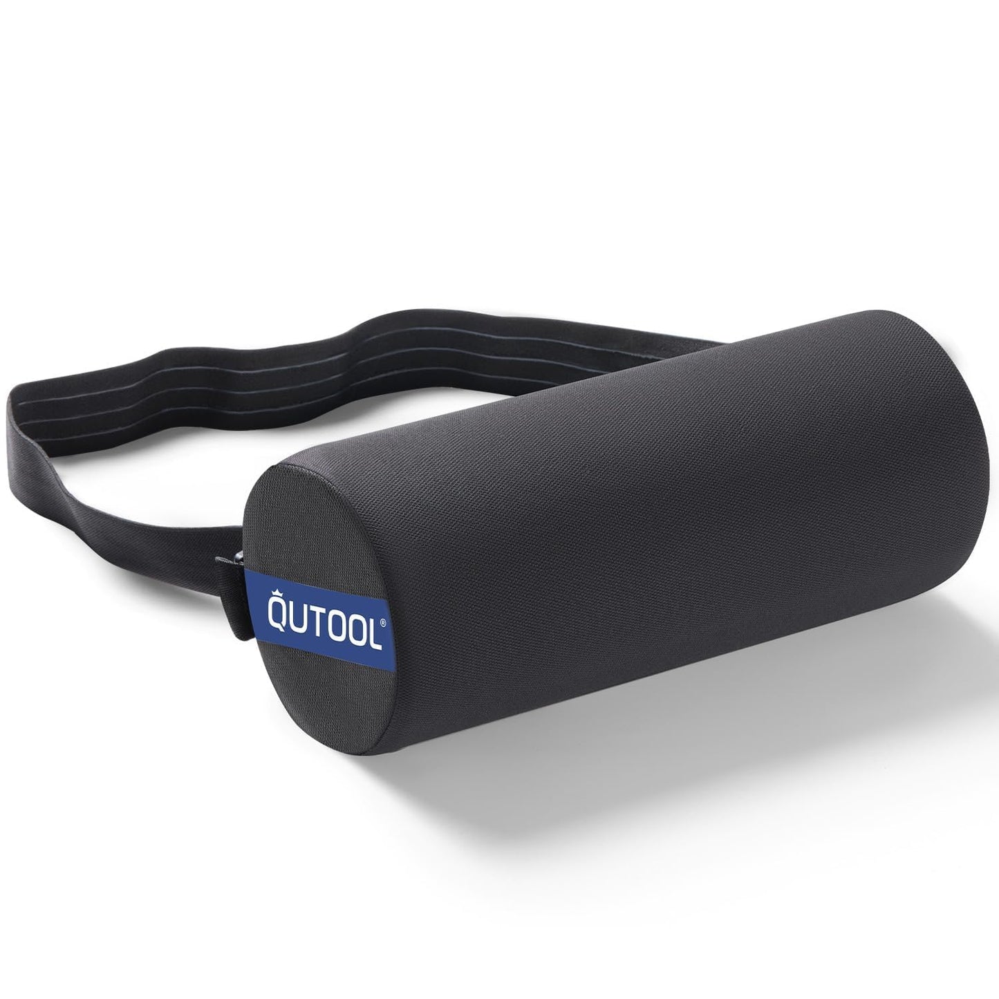 QUTOOL Lumbar Roll Support for Office Chair – Lower Back Support Cushion for Sitting, Anti-Slip Adjustable Strap, Firm Foam, Removable Washable Cover