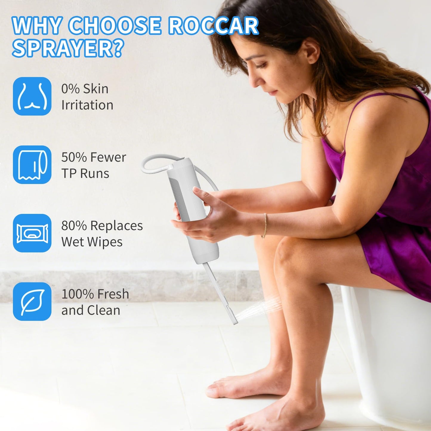 Portable High Pressure Electric Bidet with 2.5L Water Bottle, USB-C Rechargeable Travel Bidet, Waterproof Handheld Sprayer for Personal Hygiene & Baby Care
