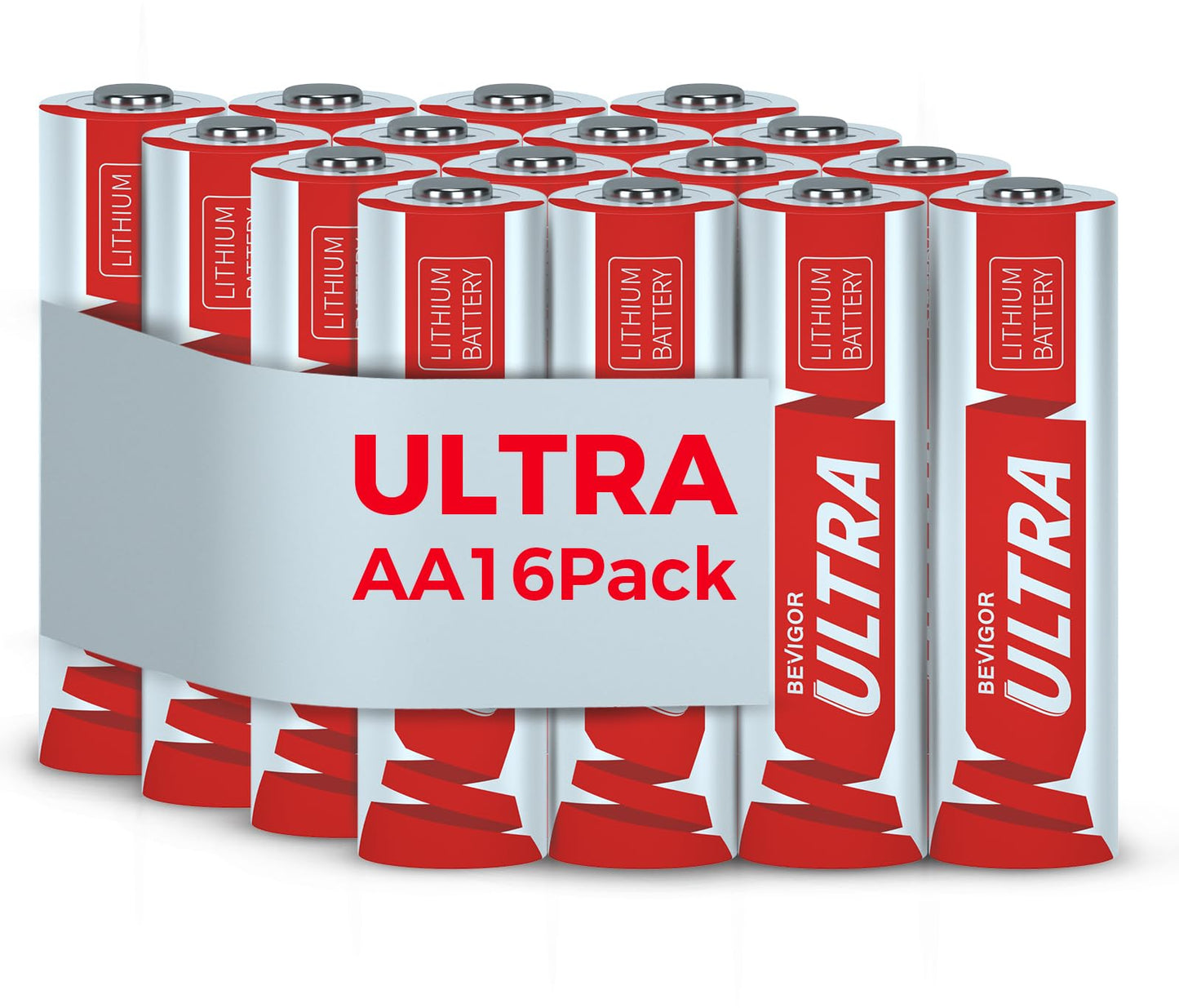 BEVIGOR Lithium Batteries AA, AA Batteries 16Pack, 3500mAh 1.5V AA Lithium Battery, Double A Battery, Longer Lasting Double A Battery for Flashlight, Toys, Remote Control【Non-Rechargeable】