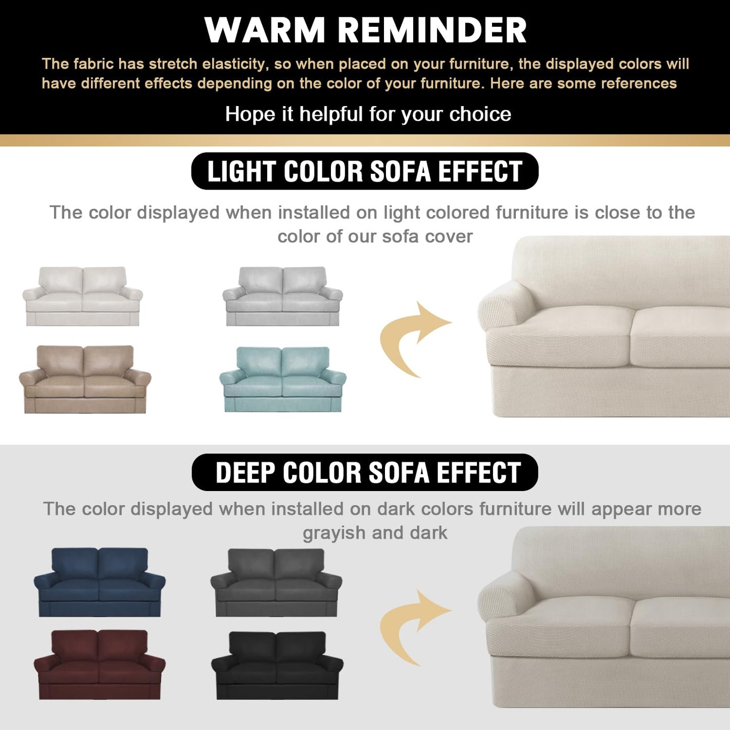 T Cushion Loveseat Slipcover 3 Pieces Sofa Covers for T Cushion Sofa Stretch Sofa Covers for 2 Cushion Couch with 2 Individual T Cushion Shape Seat Covers Machine Washable, Island Fossi