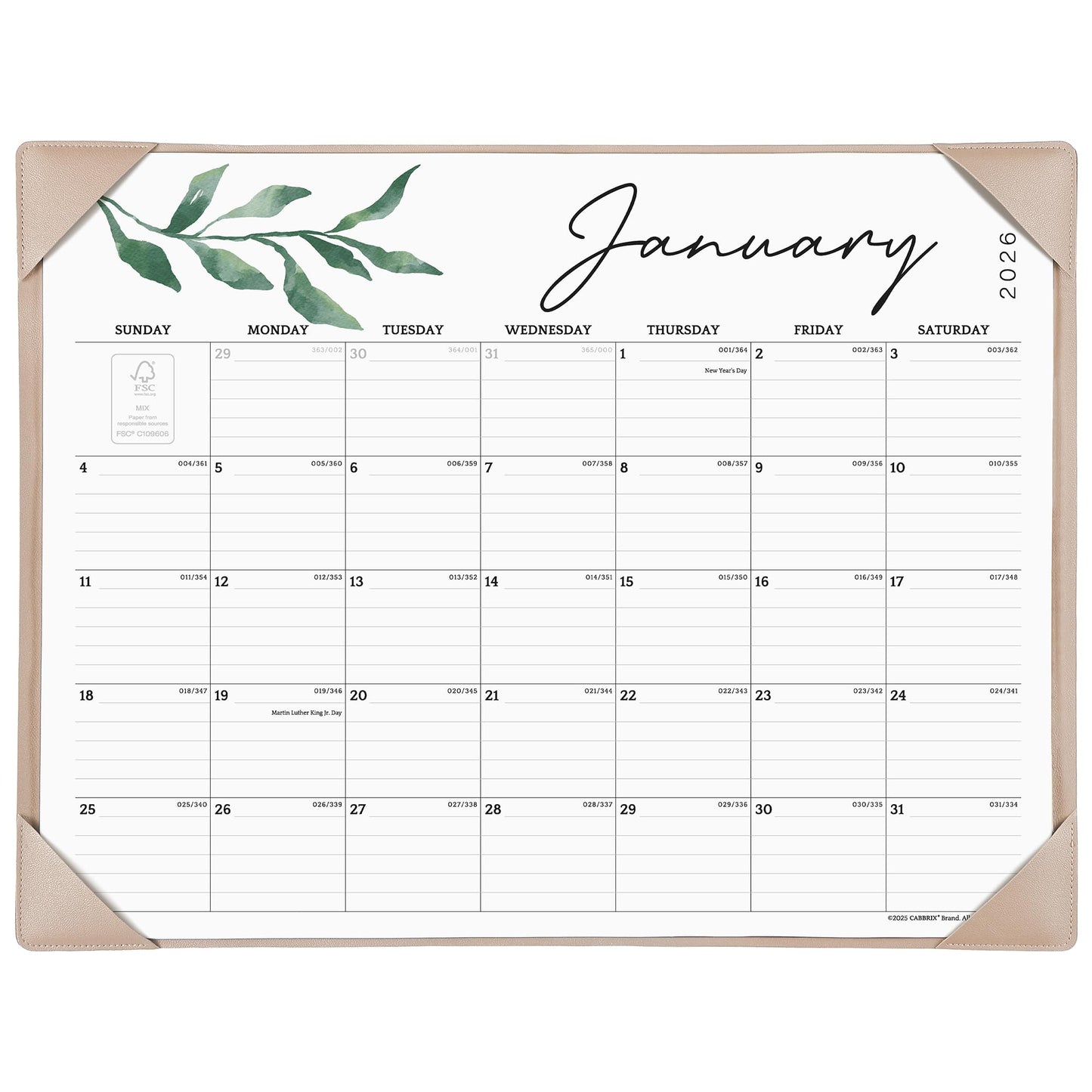 Large Desk Calendar 2026-2027 with Desk Mat, Cabbrix Desk Pad Calendar 22 x 17 Inch Runs From January 2026 to June 2027, Desk Blotter Calendar 2026-2027 for Home School and Office (Apricot)