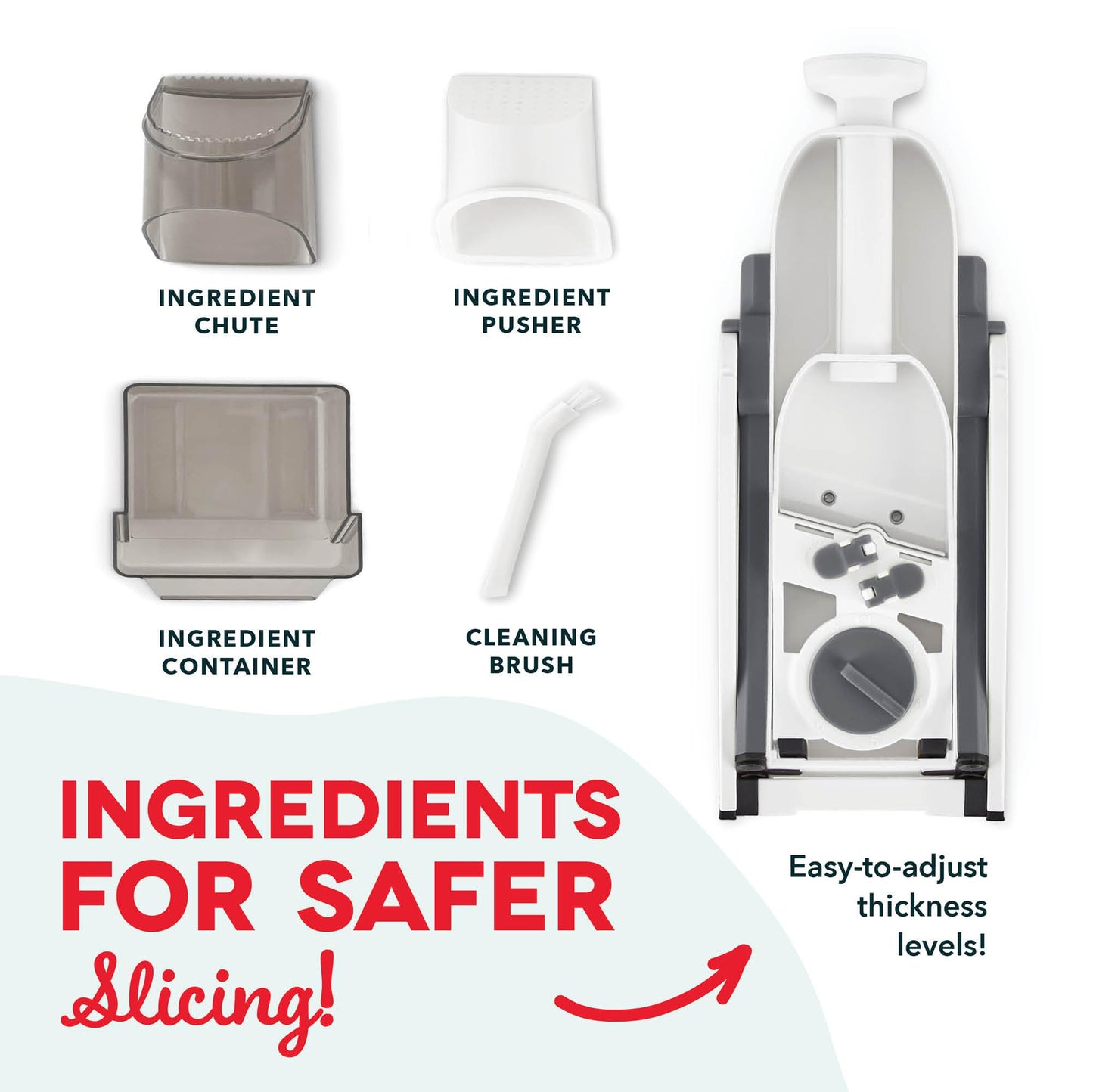 Dash Safe Slice Mandoline for Vegetables, Meal Prep & More with 30+ Presets & Thickness Adjuster, Midnight Navy