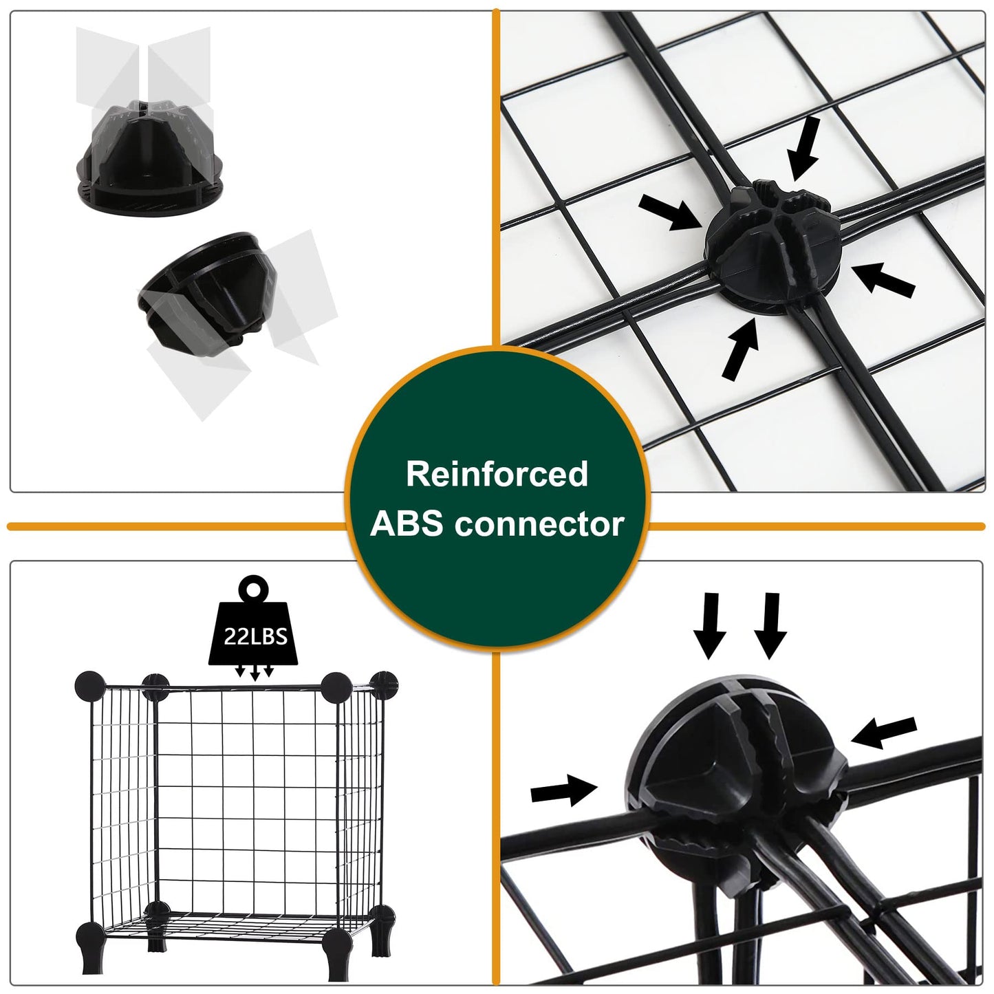 AWTATOS Wire Storage Cubes Closet Shelves Organizer 12 Cube Wire Grids Storage Shelves Metal Cube Storage Organizer Shelving Modular Bookshelf Stackable Bins Shelf for Bedroom, Office, Black