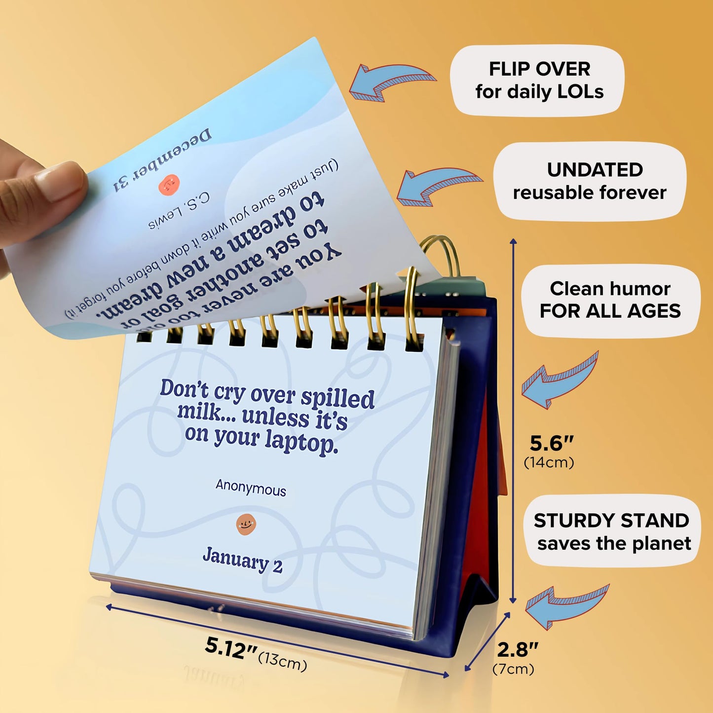 MESMOS 366 Days of Laughs & Life Lessons, Perpetual Desk Calendar 2026, 2027 & Beyond, Fathers Day Gift for Dad, Funny Gifts & Desk Decor, Office Decor & Fun Office Desk Accessories for Women and Men, White Elephant Gift, Dad Birthday