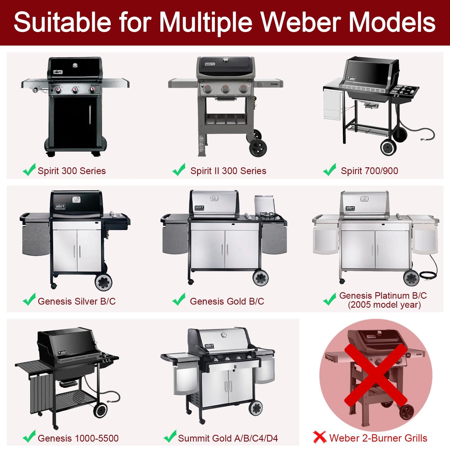Hiorucet 7638 Cooking Grate for Weber Spirit 300 Series E/S 310 E/S 320 E/S 330, Spirit 700 Series, Genesis Silver B/C, Genesis Gold B/C, Platinum B/C, Genesis 1000-3500 Grill Grid, 17.5" BBQ Grate