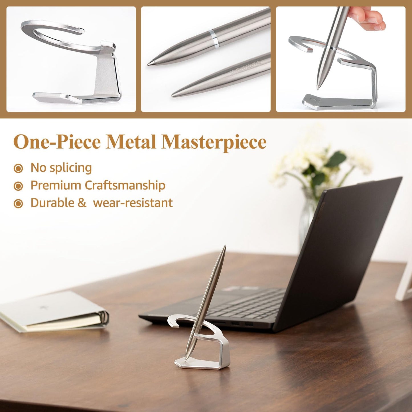 SUNTEREST Magnetic Levitation Metal Luxury Pen - Tech Gadgets for Men, Cool Office Decor, Unique Floating Space Pen for Boss, Partner, Tutor (Silver), SCP-1008