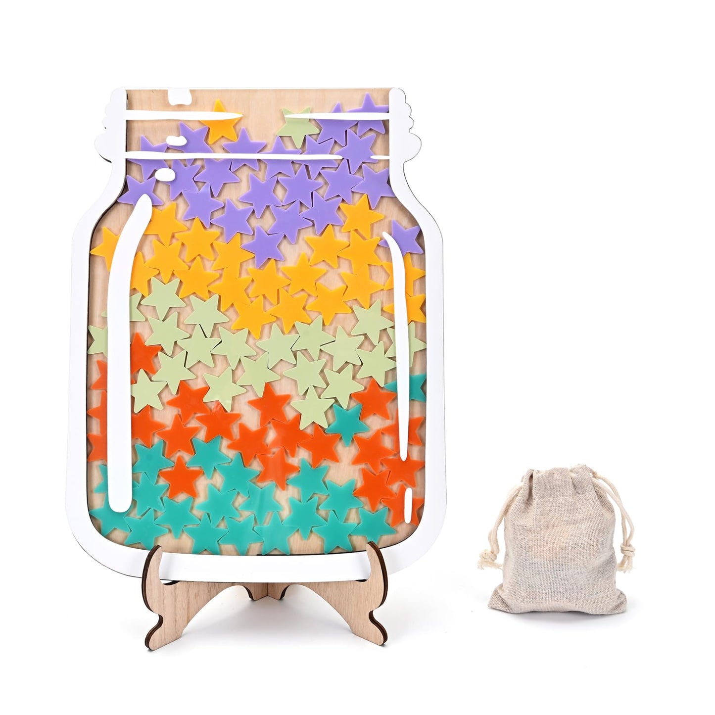 TINGKU 100 Tokens Star Behavior Jar Magnetic Classroom Reward System for Kids, Large Class Reward Incentive Jar for Classroom Board, Children Kindness Jar, Behavior Management Classroom Tools