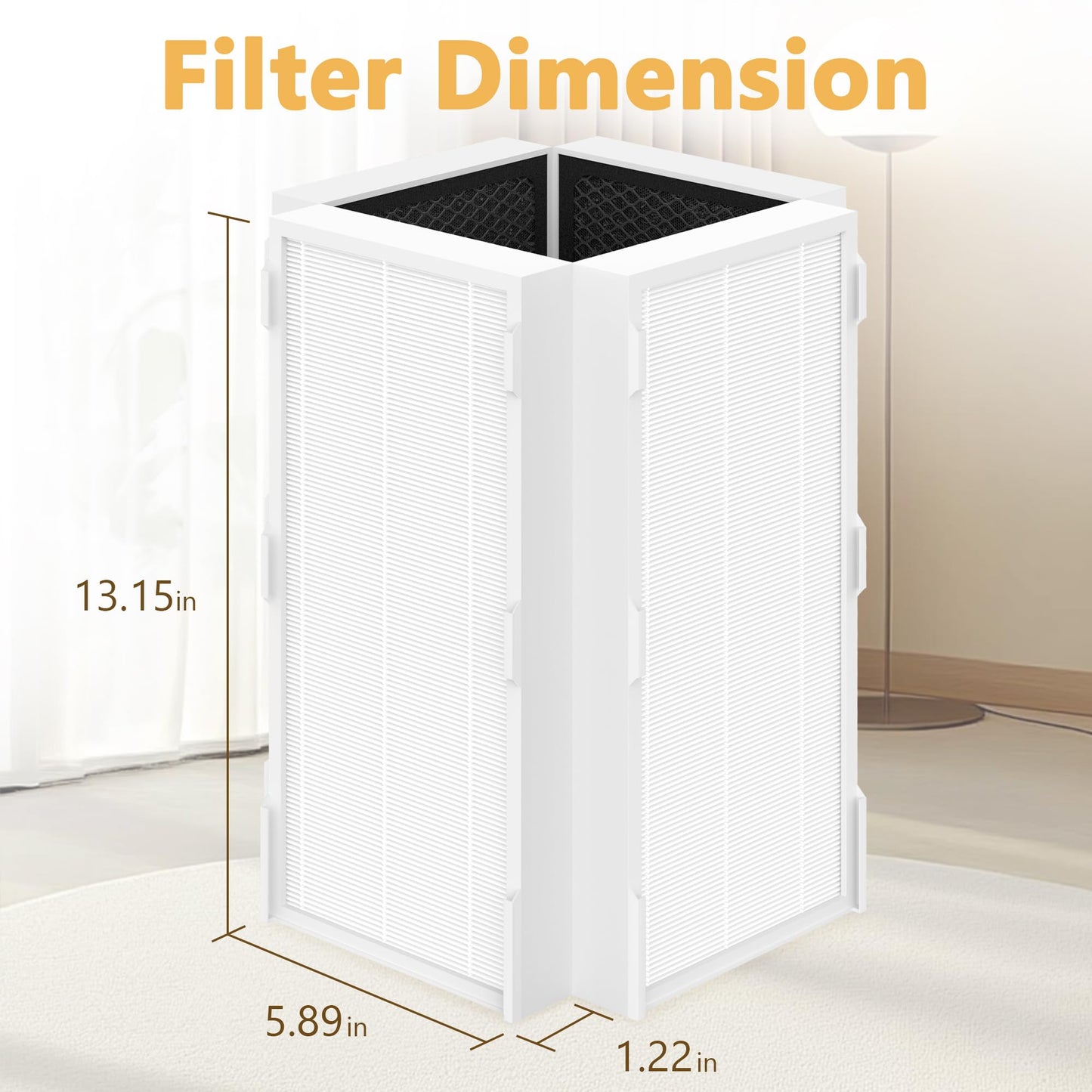 CAP-1000 Replacement Filter Compatible With Cuisinart CAP-1000FPK Air Purifier, 3-In-1 Air Filter Filtration with HEPA and Activated Carbon, 1 Pack