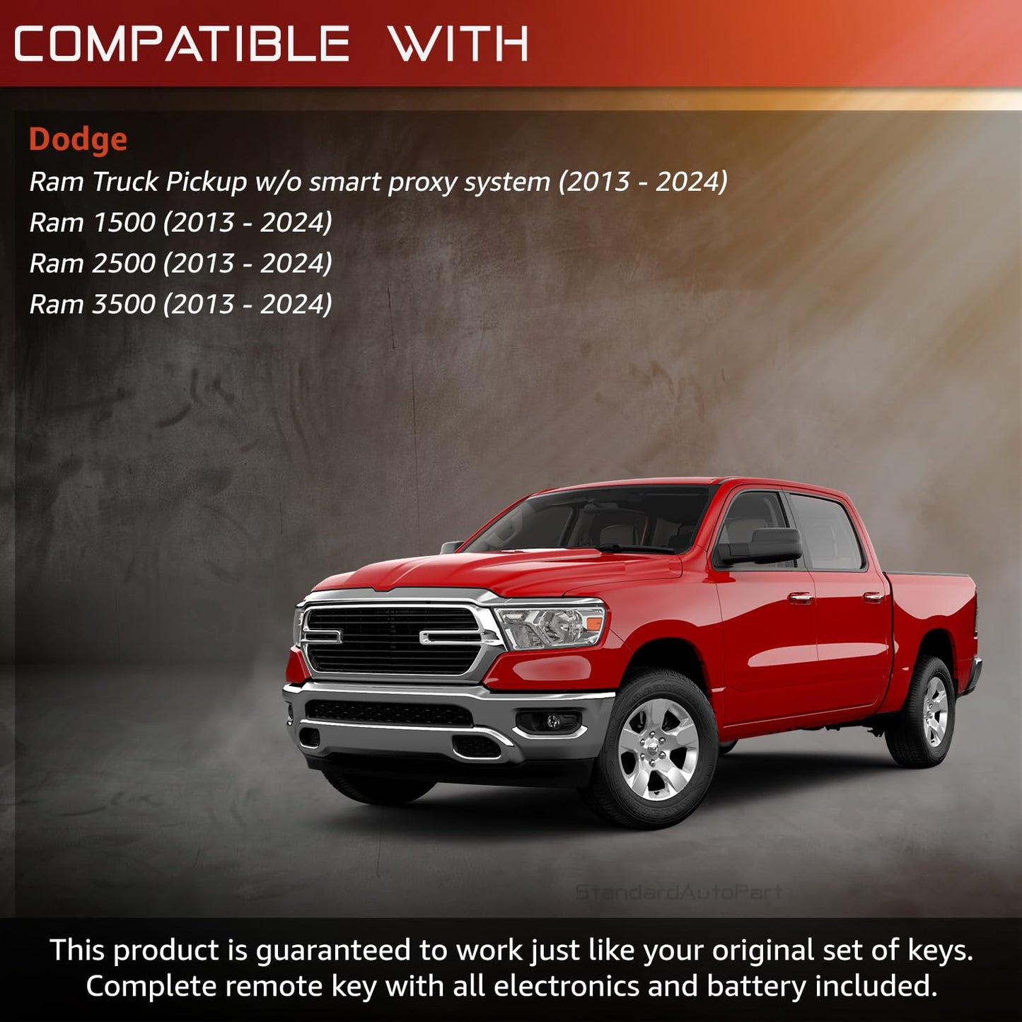 StandardAutoPart Premium Replacement Compatible with Ram 1500 2500 2013 2014 2015 2016 2017 2018 2019 2020 2021 GQ4-53T [1 Yr Warranty]